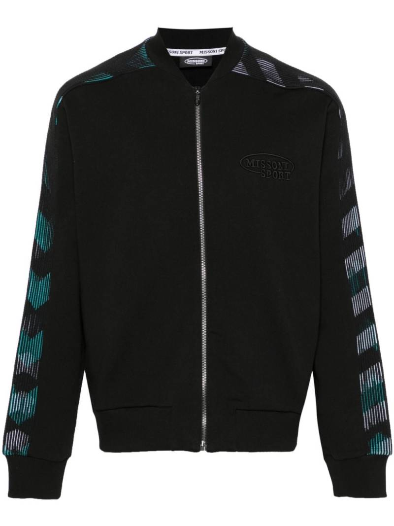 Missoni logo-embroidered zip-up sweatshirt - Black von Missoni