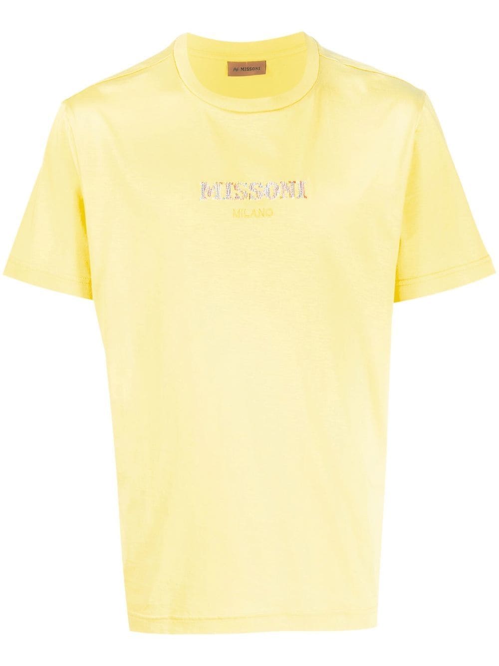 Missoni logo-print detail T-shirt - Yellow von Missoni