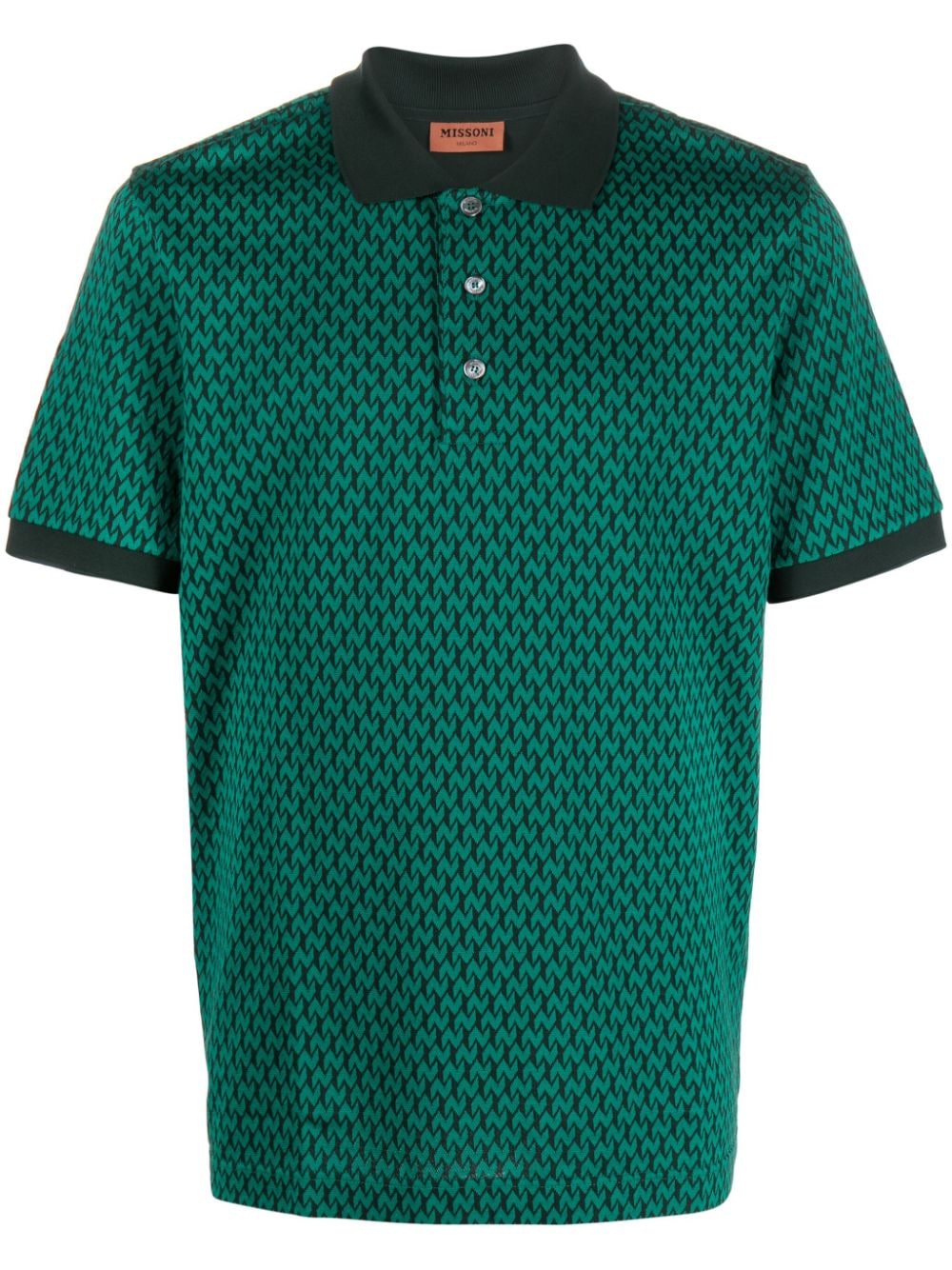 Missoni monogram-pattern cotton polo shirt - Green von Missoni