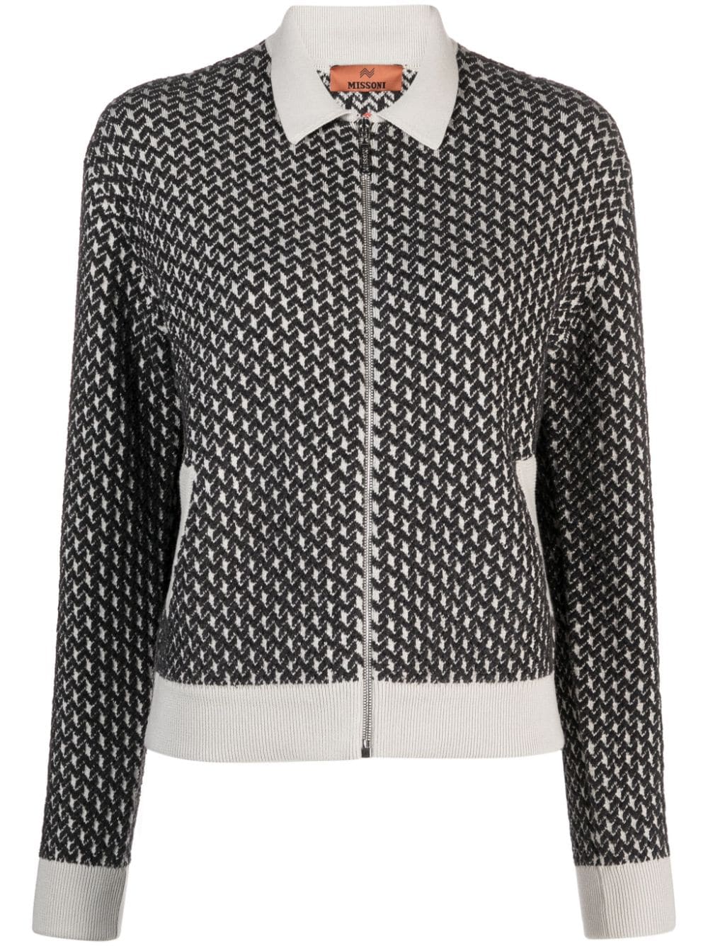 Missoni patterned-jacquard zipped cardigan - Black von Missoni