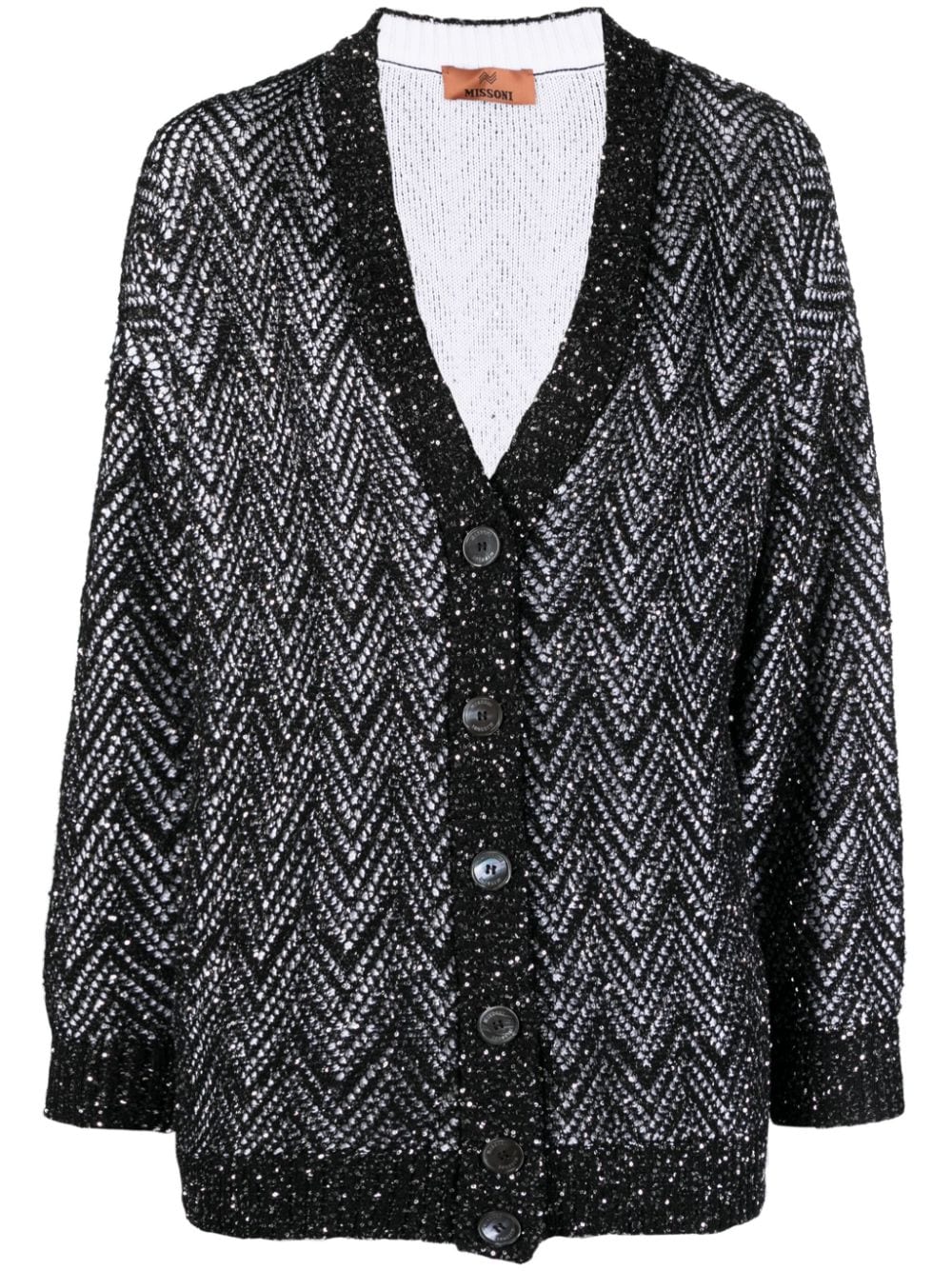 Missoni sequin-embellished V-neck cardigan - Black von Missoni