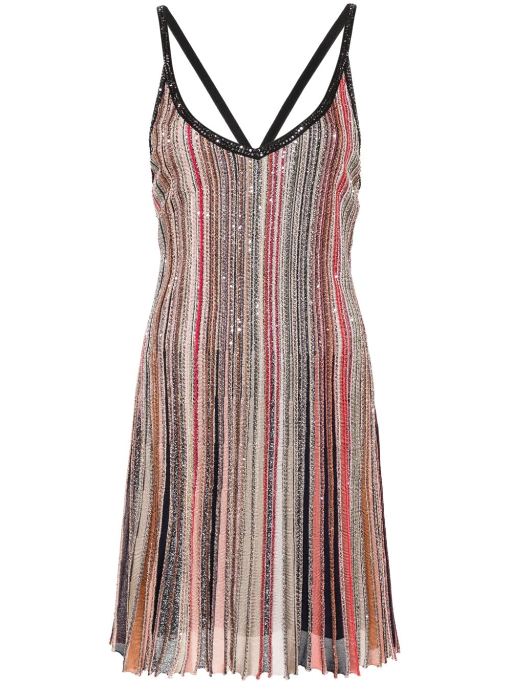 Missoni sequin-embellished ribbed-knit minidress - Black von Missoni