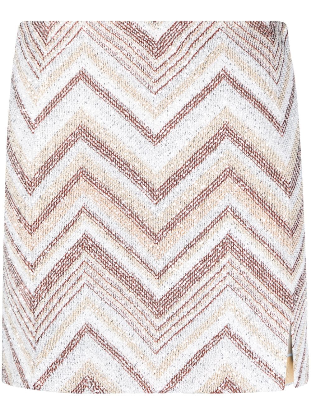 Missoni sequin-embellished zigzag-woven miniskirt - White von Missoni
