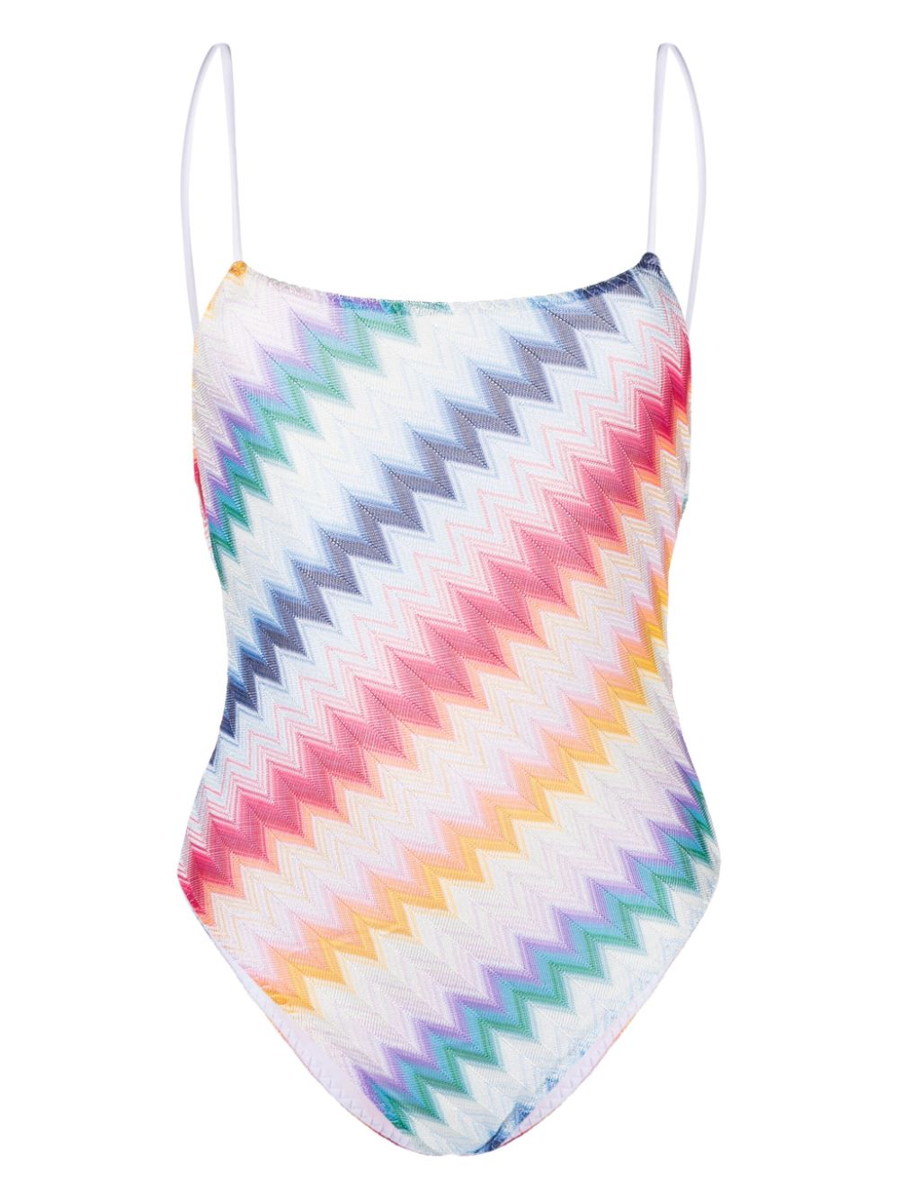 Missoni spaghetti-strap zigzag-print swimsuit - Blue von Missoni