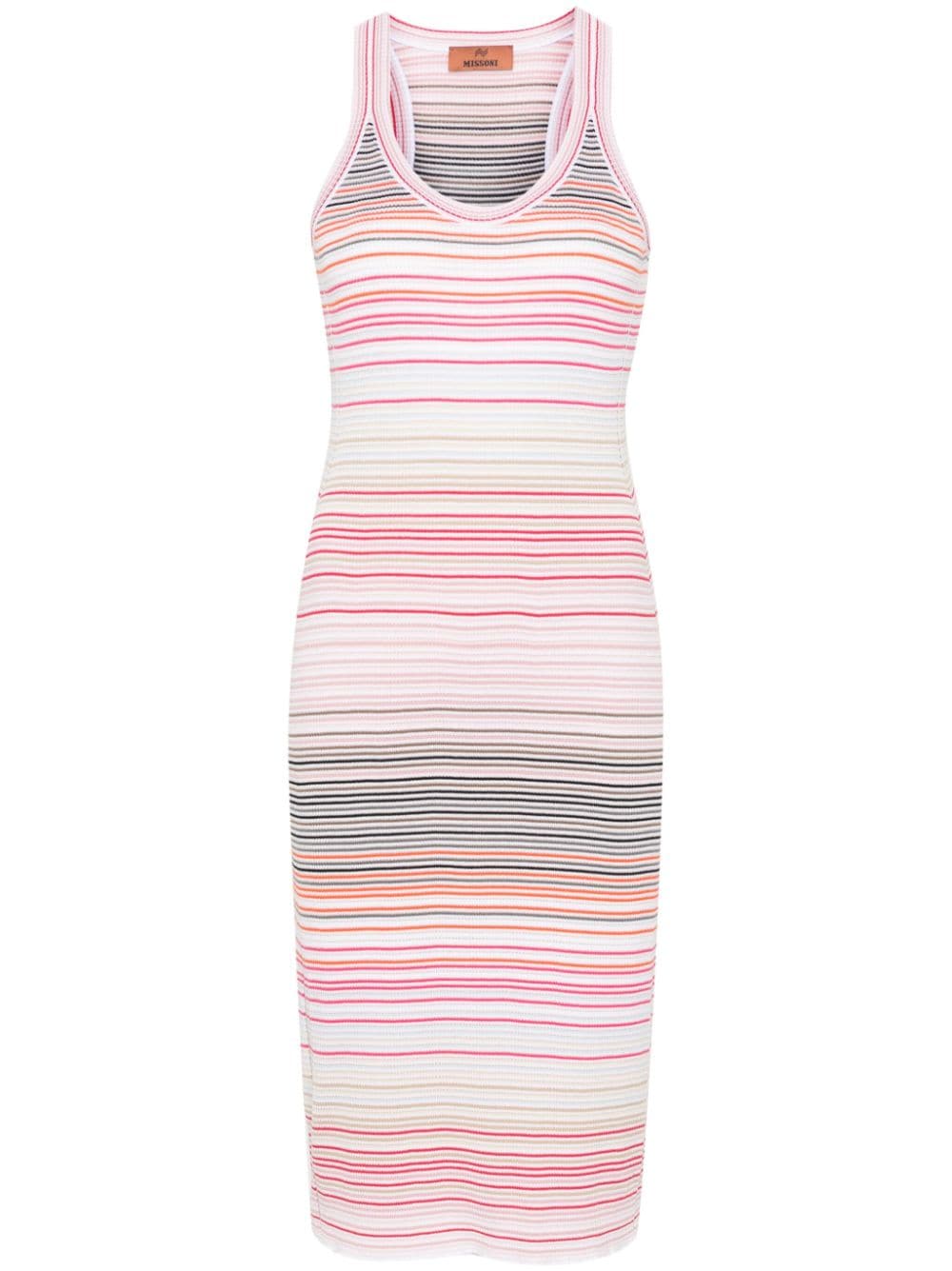 Missoni stripe-pattern knitted dress - Pink von Missoni