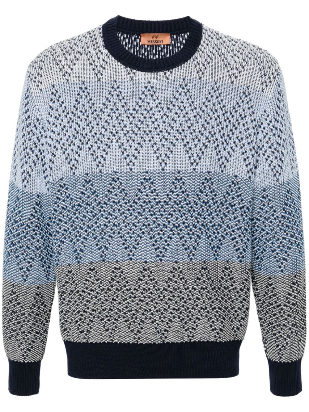 Missoni striped chevron-knit jumper - Blue von Missoni