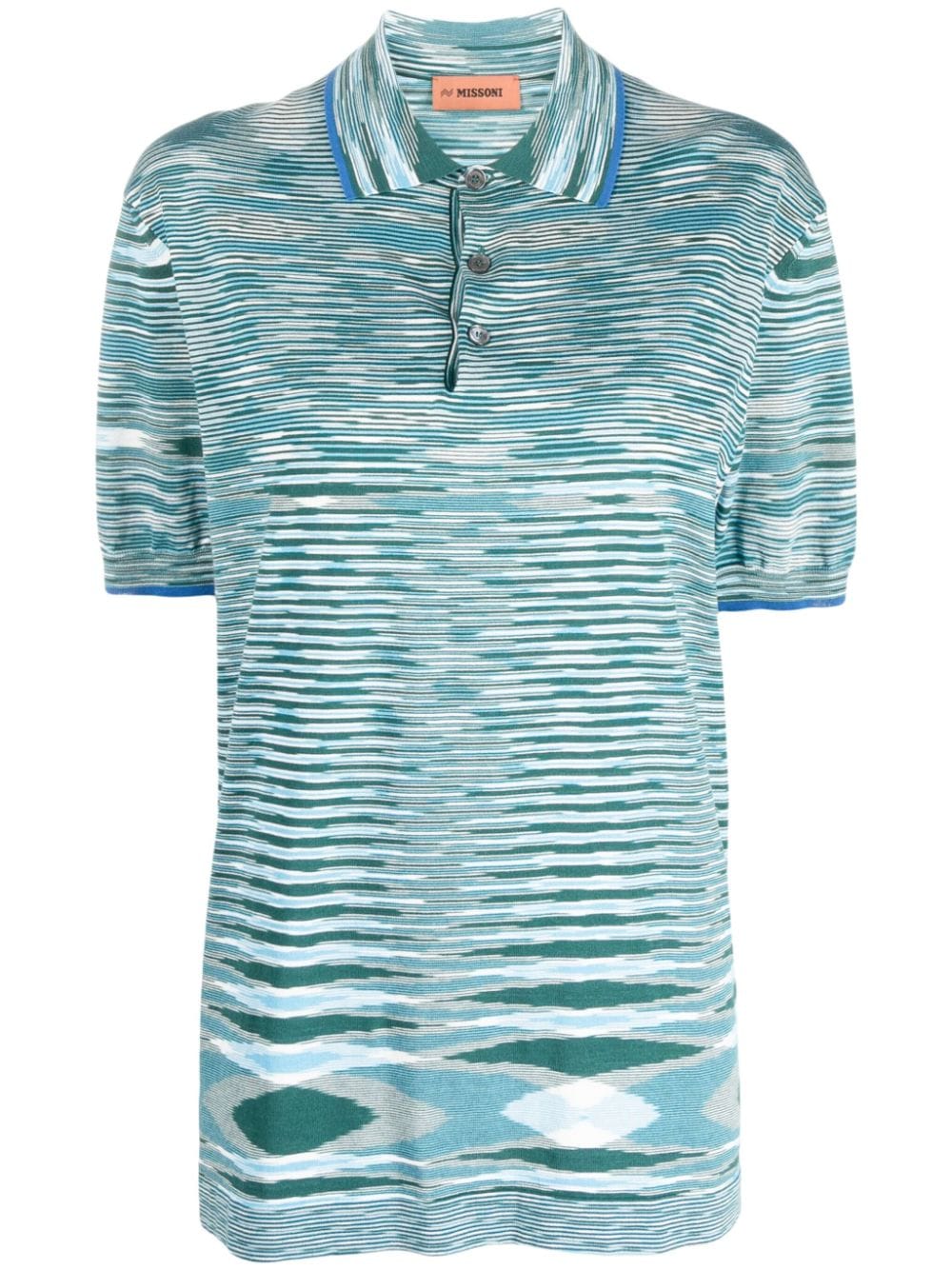 Missoni striped cotton polo shirt - Blue von Missoni