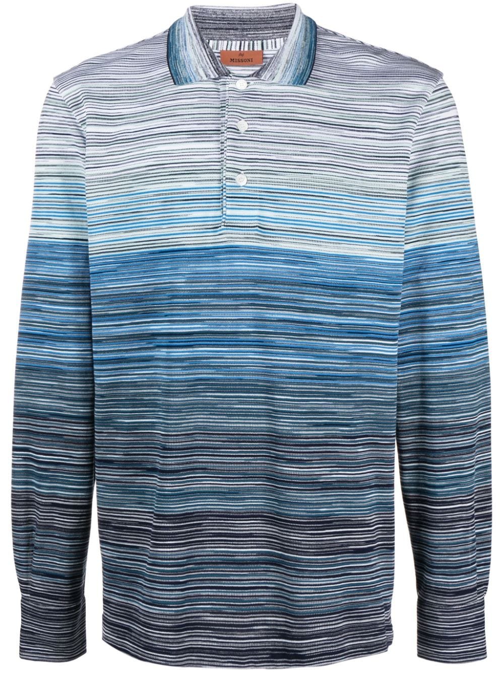 Missoni striped cotton polo shirt - Blue von Missoni