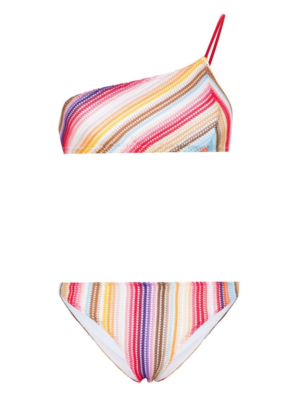 Missoni striped crochet-knit bikini - Red von Missoni