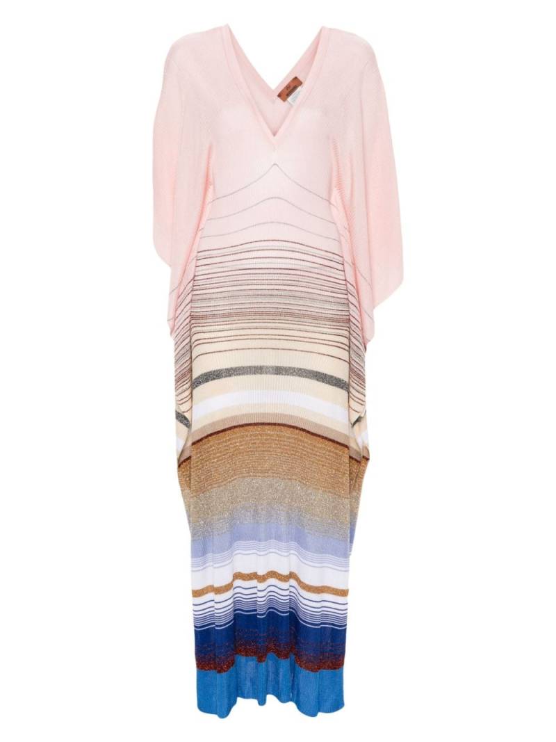 Missoni striped fine-ribbed beach dress - Pink von Missoni