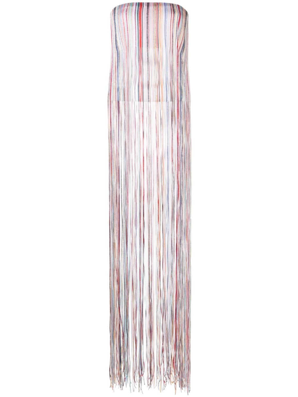 Missoni striped fringed strapless top - Red von Missoni