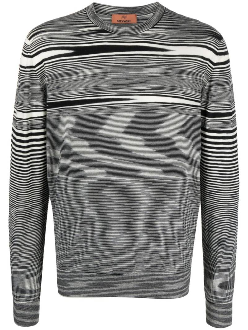 Missoni striped intarsia-knit wool jumper - Black von Missoni