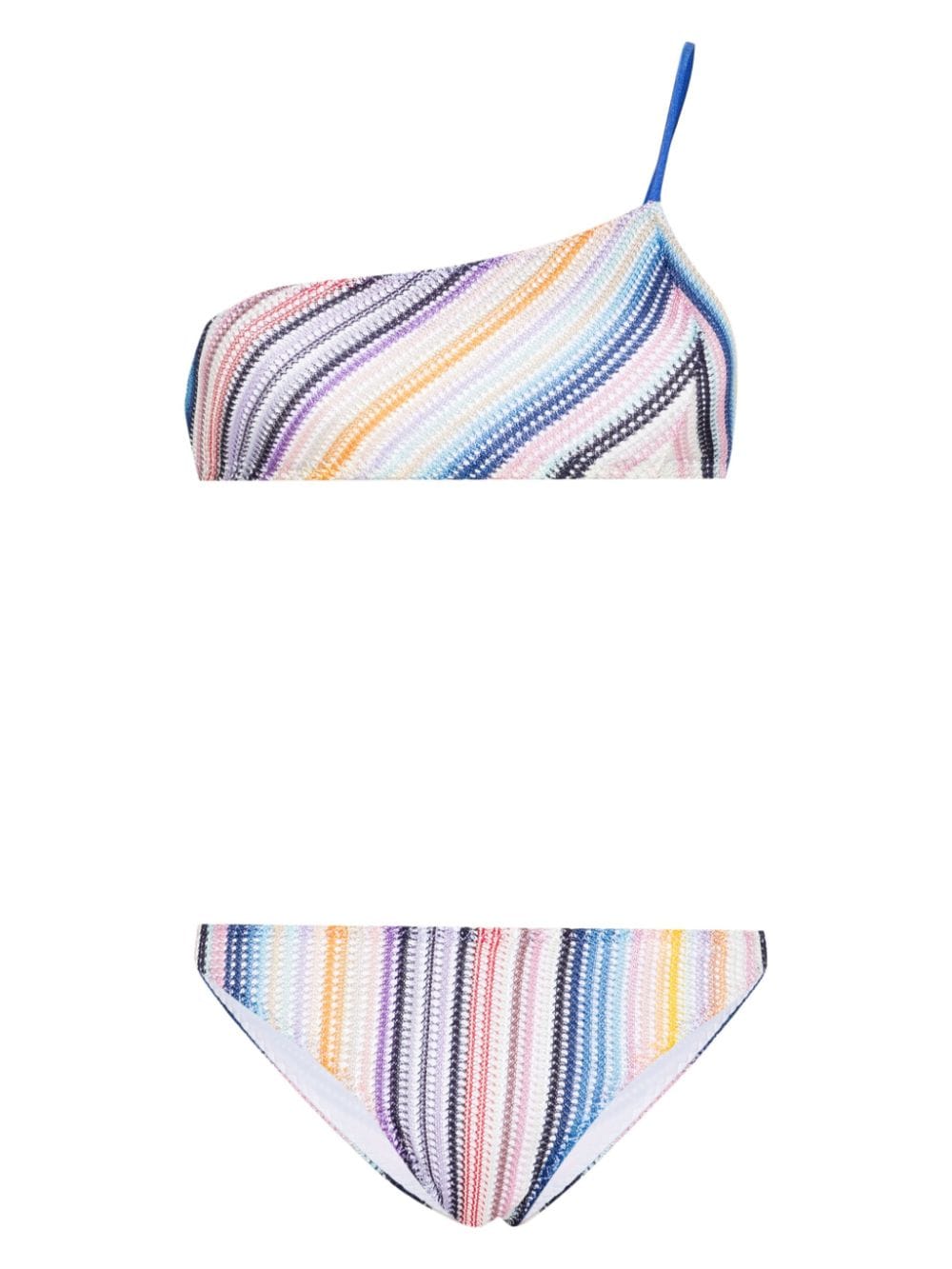 Missoni striped one-shoulder bikini - Blue von Missoni