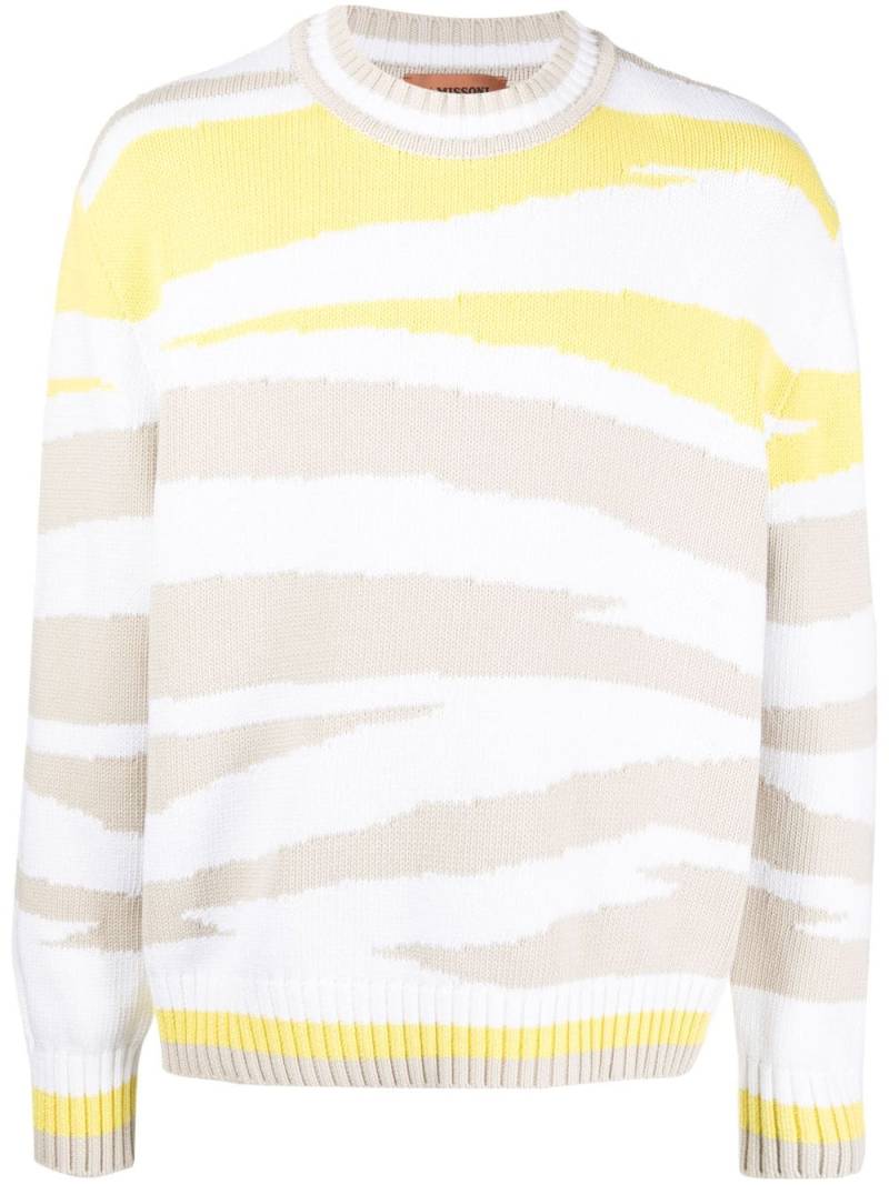 Missoni zebra-print crew-neck jumper - White von Missoni