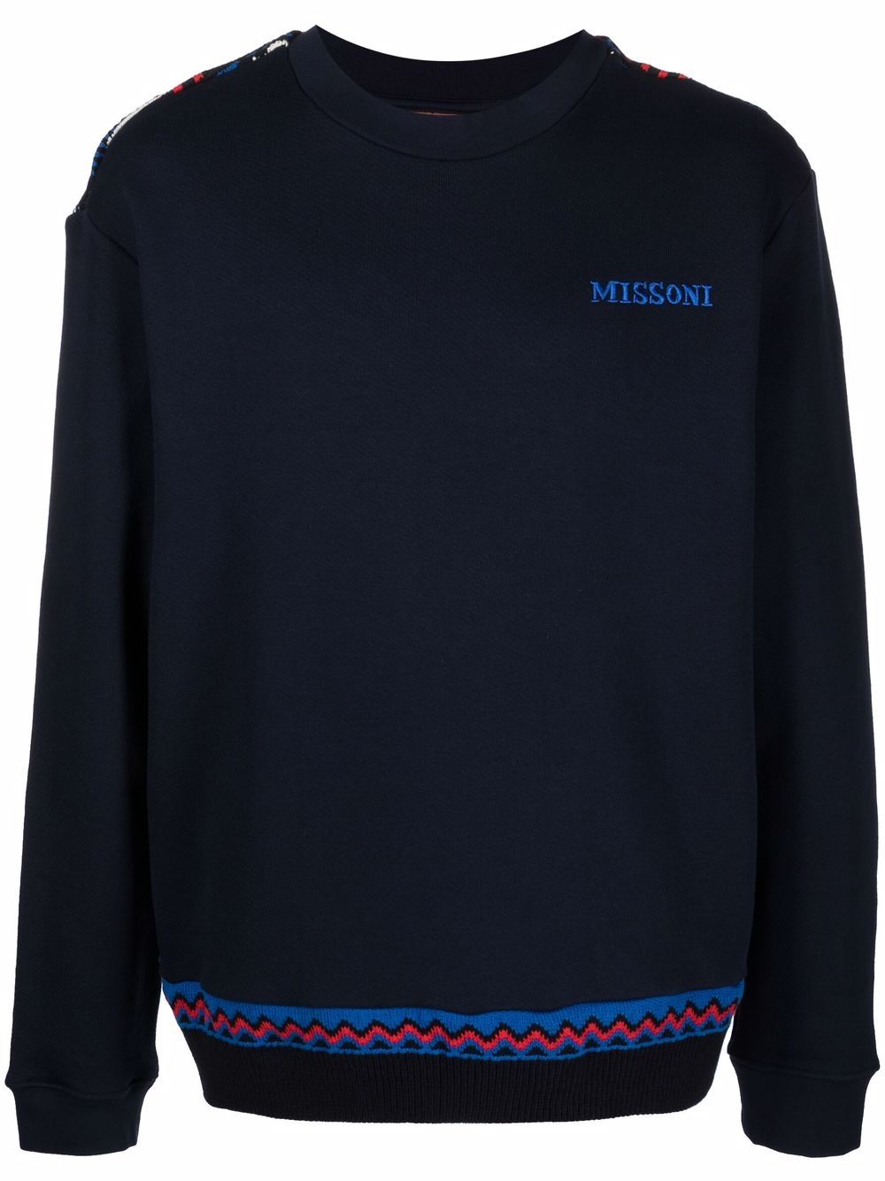 Missoni zig-zag detail logo sweatshirt - Blue von Missoni