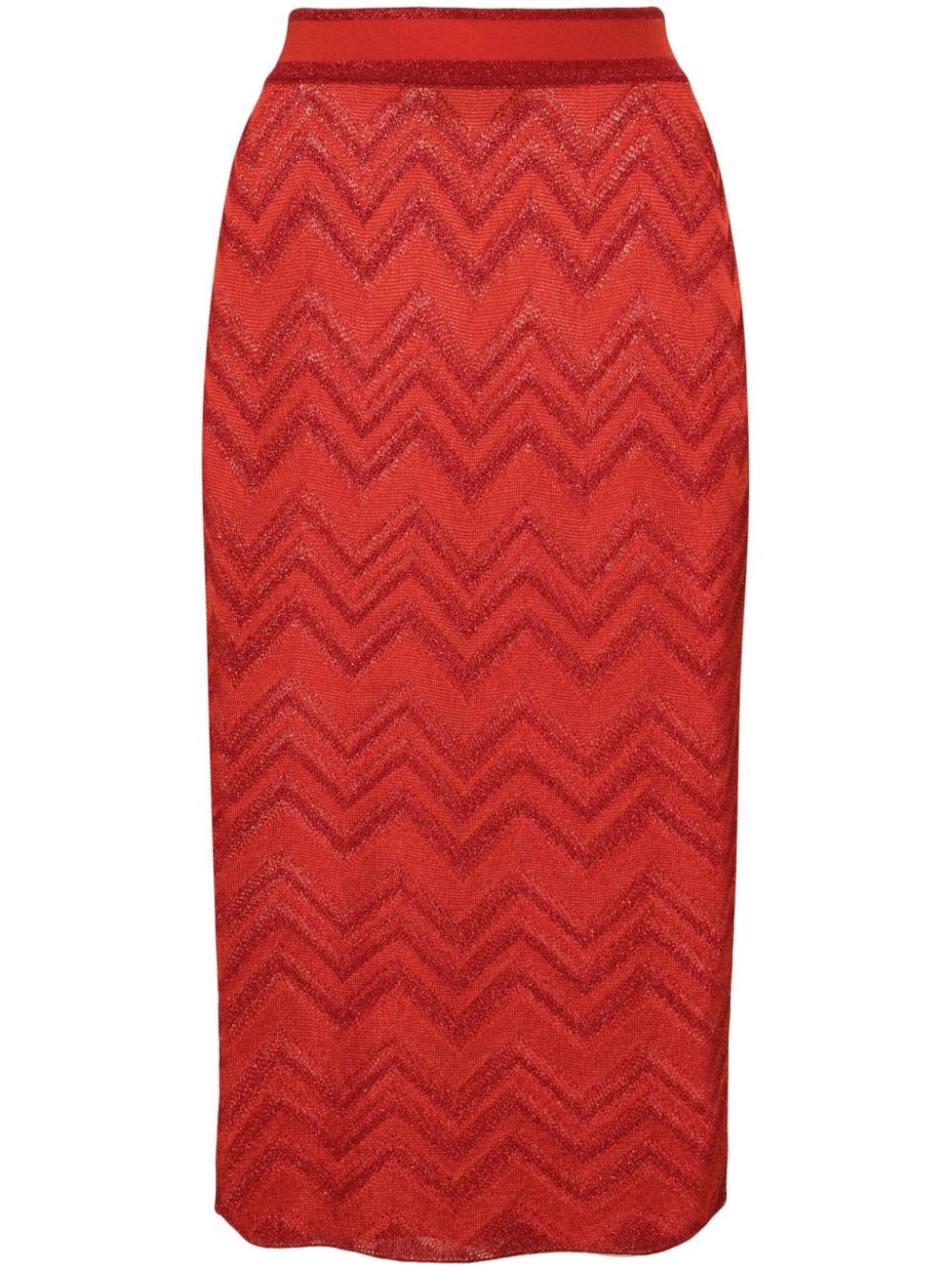 Missoni zig-zag woven pencil skirt - Red von Missoni