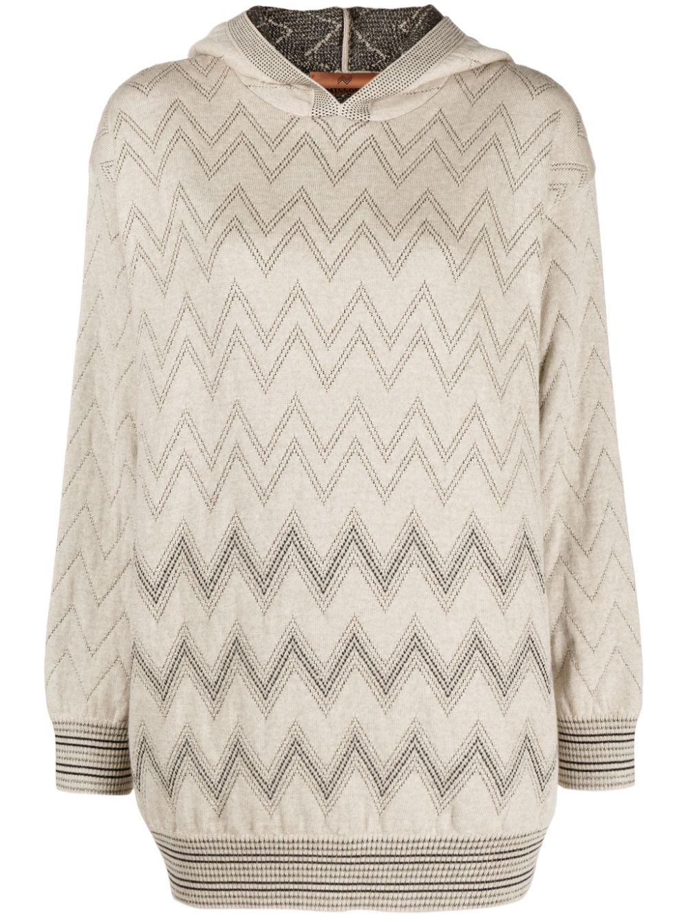 Missoni zigzag Lurex hoodie - Brown von Missoni