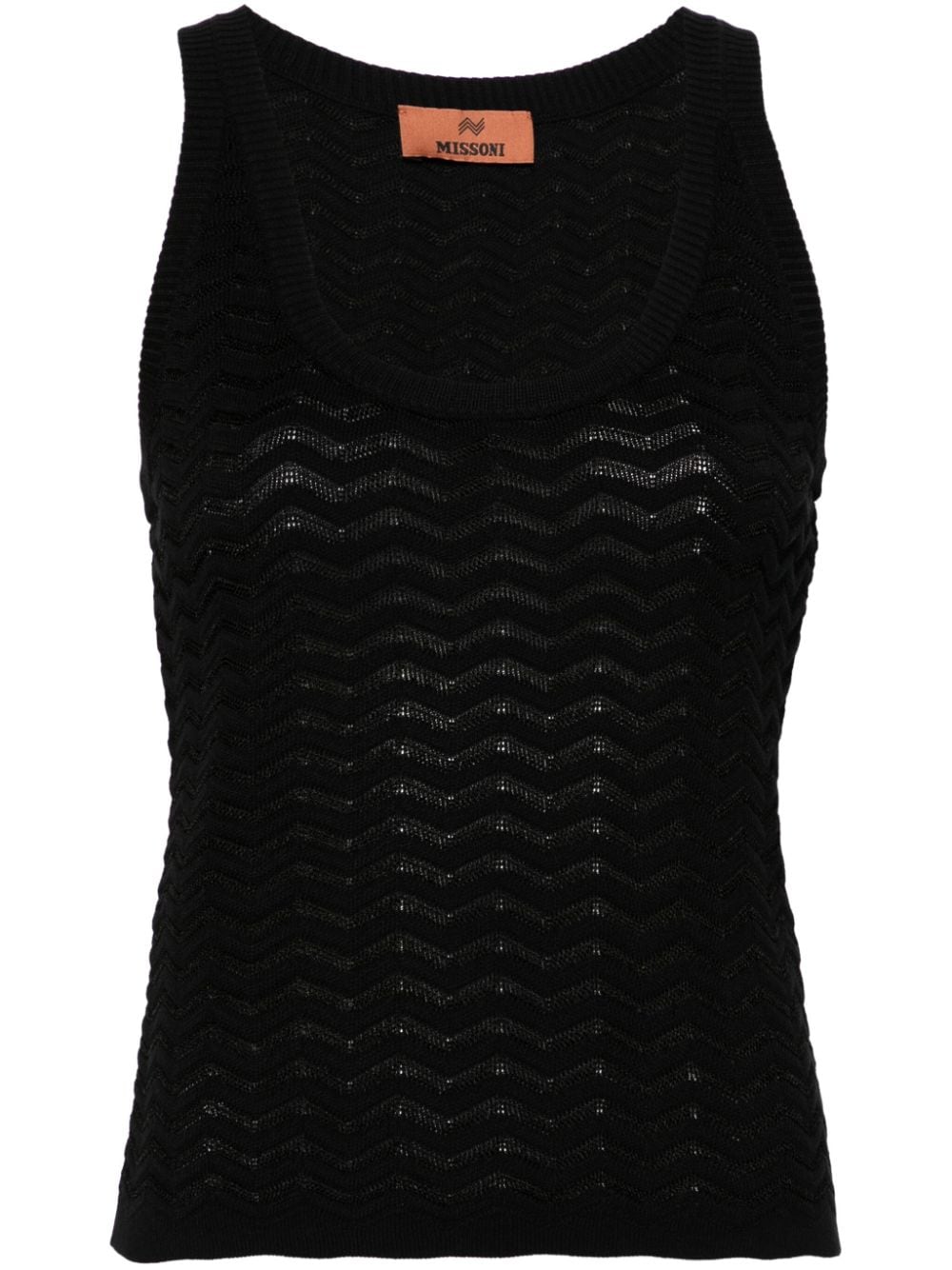 Missoni zigzag cotton-blend tank top - Black von Missoni