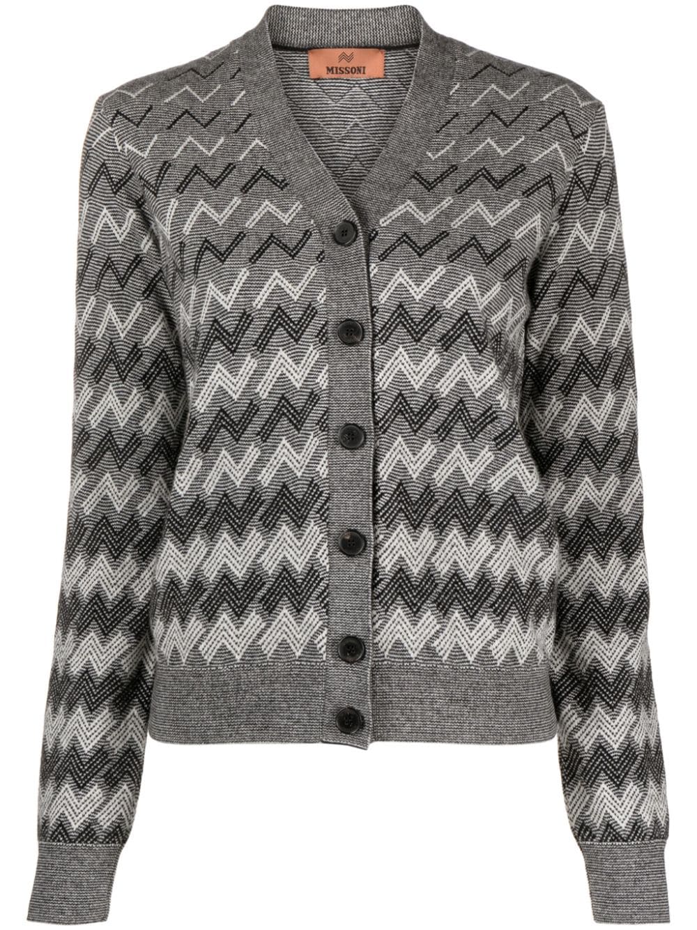 Missoni zigzag crochet-knit cashmere cardigan - Black von Missoni