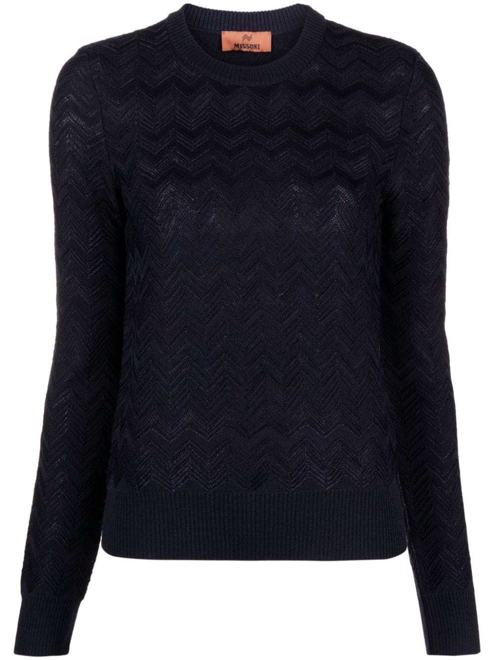 Missoni zigzag crochet-knit jumper - Blue von Missoni