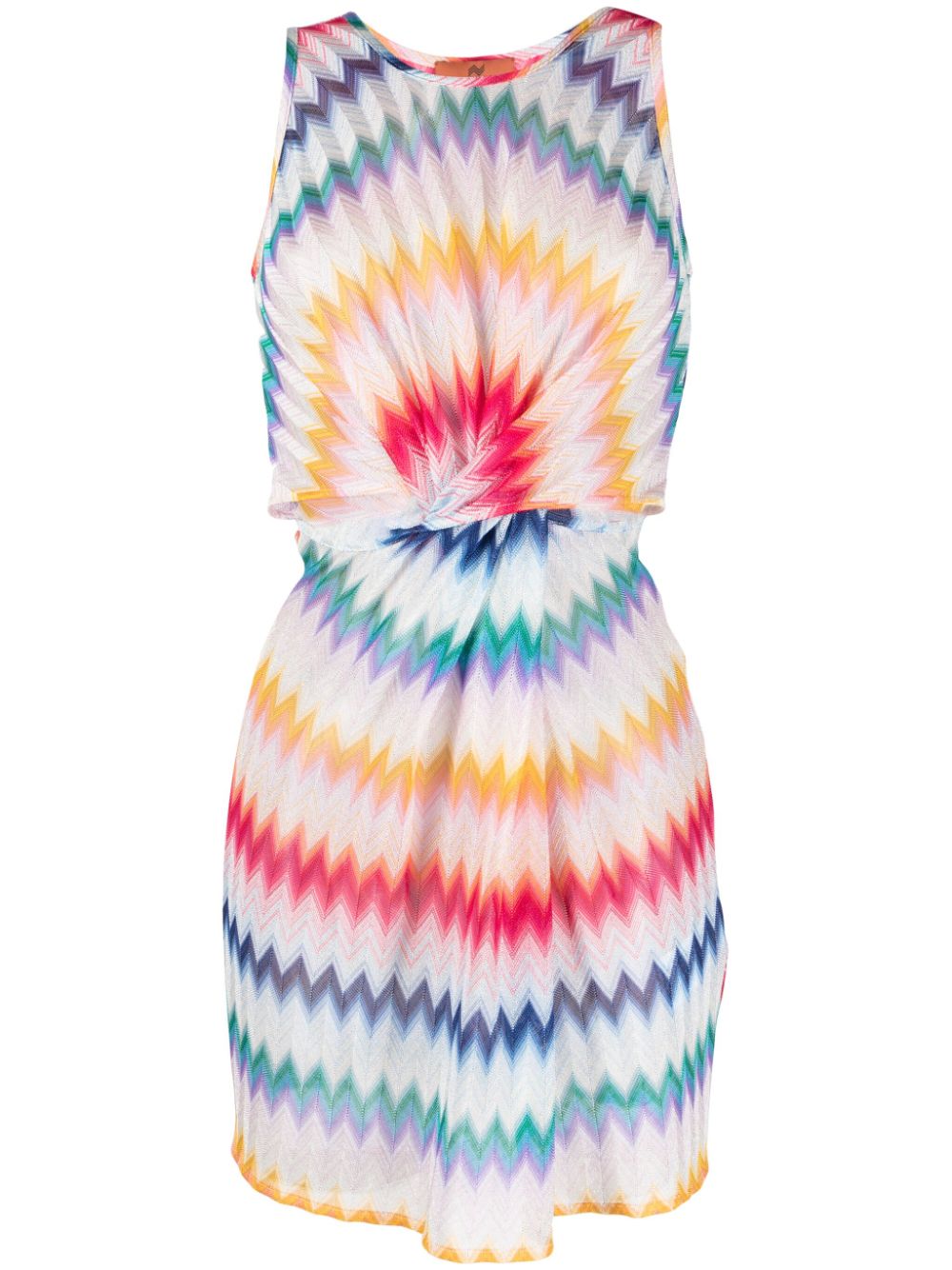 Missoni zigzag crochet-knit minidress - Blue von Missoni