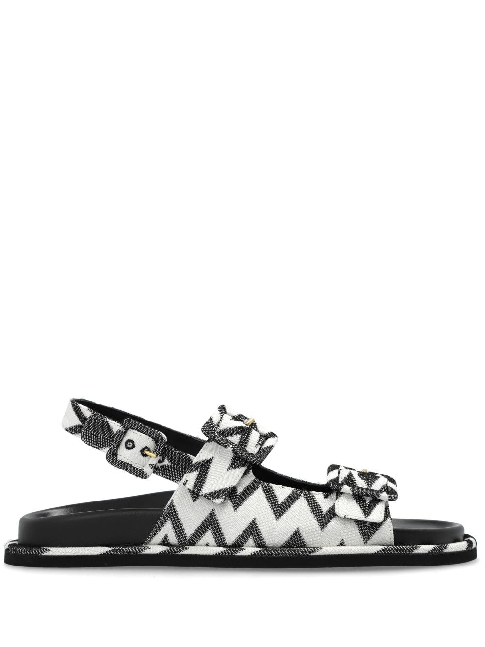 Missoni zigzag-knit buckled sandals - Black von Missoni