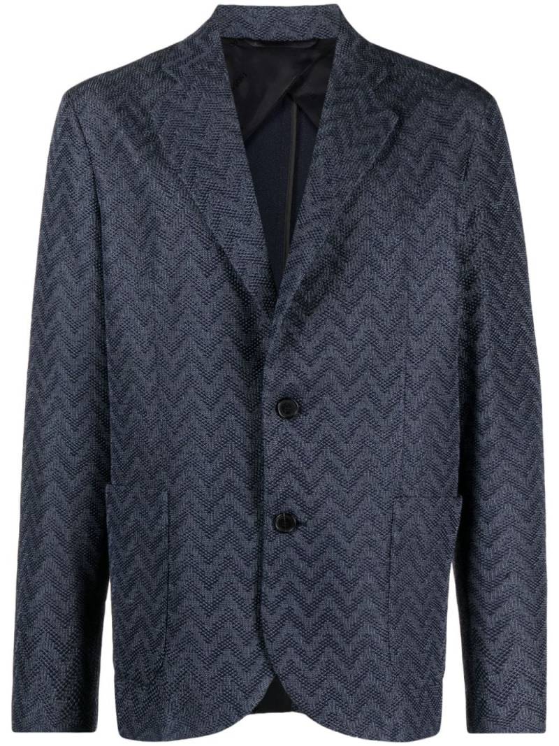 Missoni zigzag-knit single-breasted blazer - Blue von Missoni