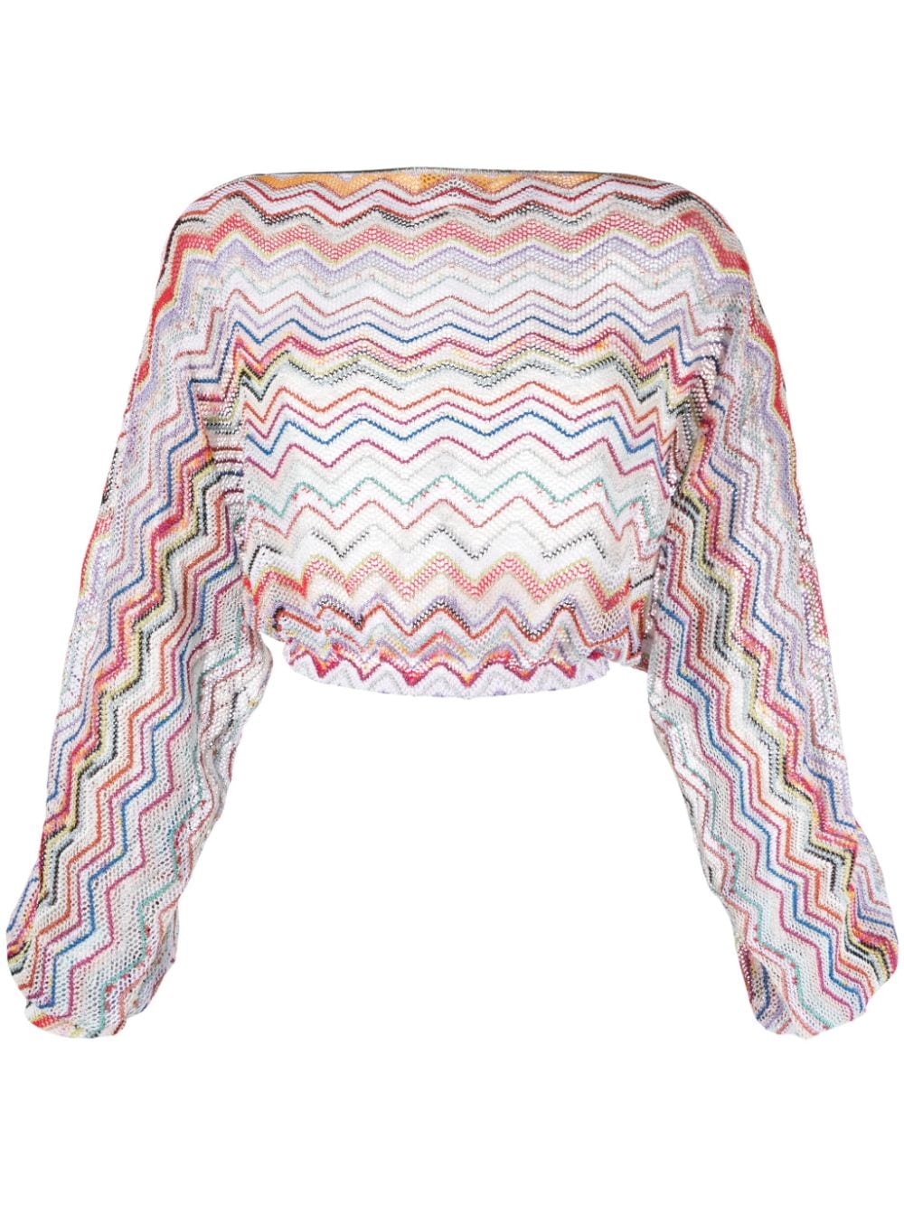 Missoni zigzag open-knit cropped blouse - Red von Missoni