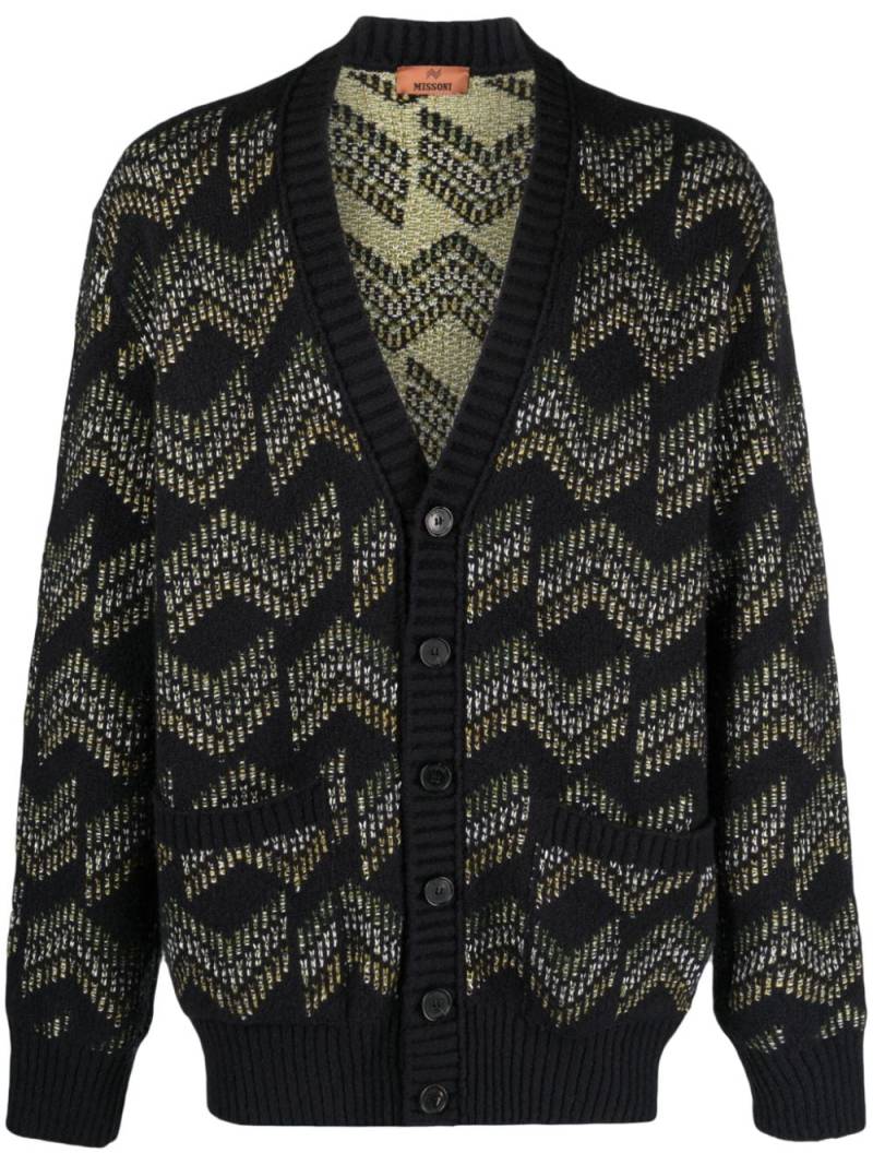 Missoni zigzag-pattern V-neck cardigan - Black von Missoni