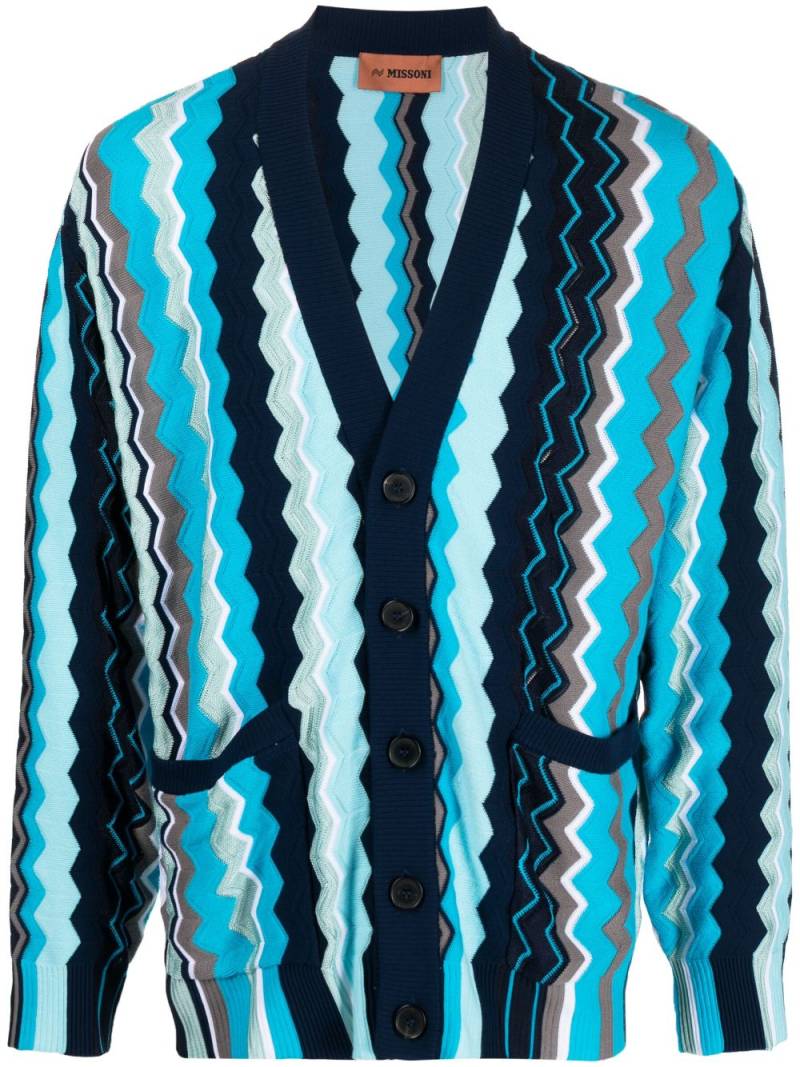 Missoni zigzag pattern cardigan - Blue von Missoni