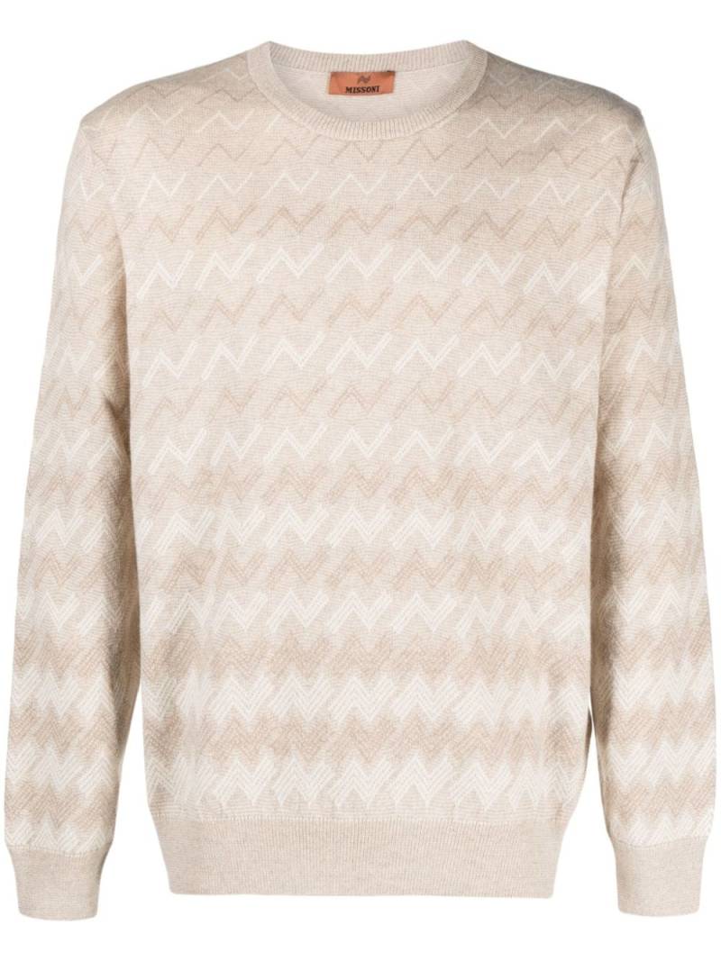 Missoni zigzag-pattern cashmere jumper - Brown von Missoni