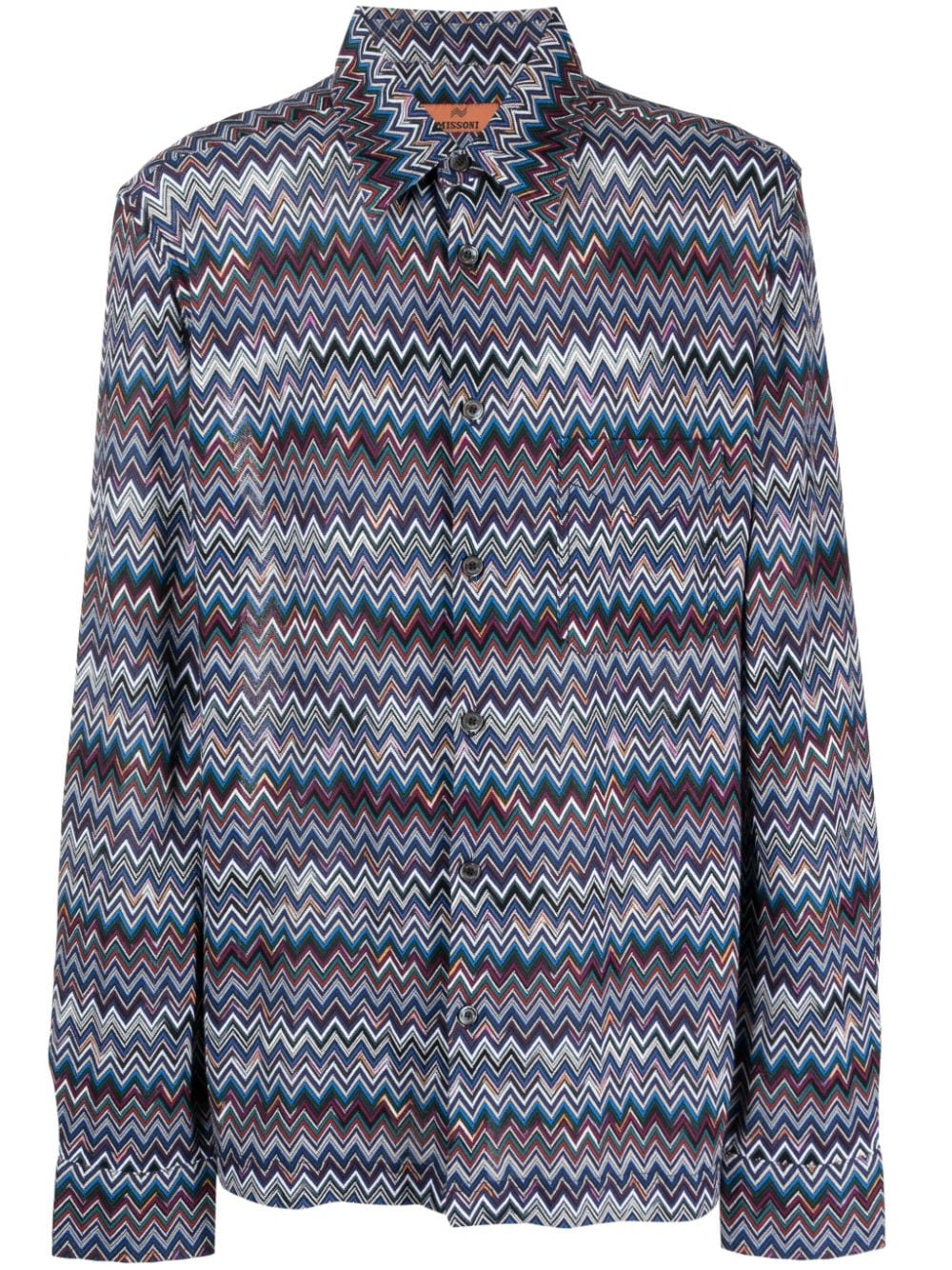 Missoni zigzag-pattern long-sleeved shirt - Blue von Missoni