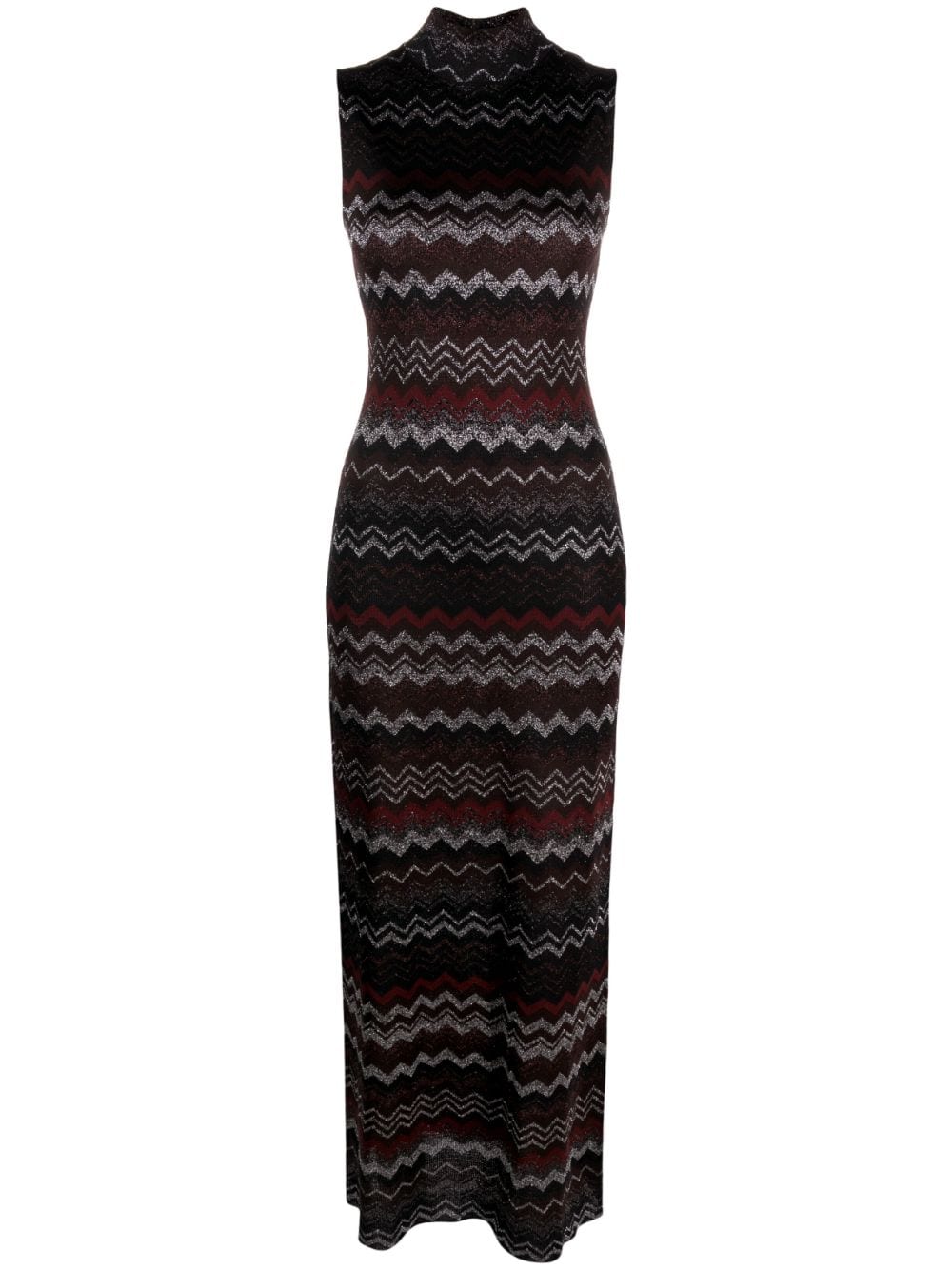 Missoni zigzag-pattern metallic maxi dress - Black von Missoni
