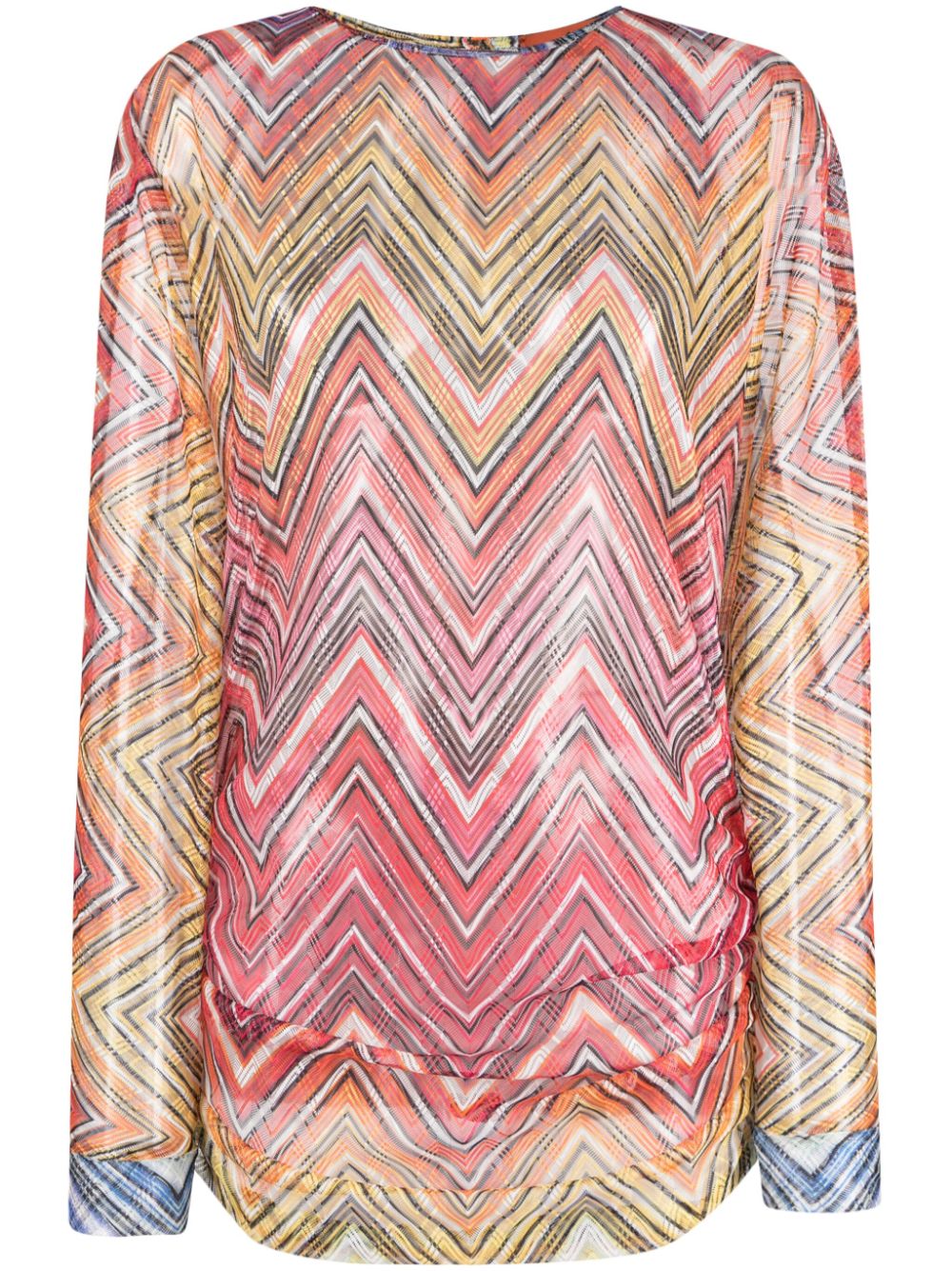 Missoni zigzag-print cut-out minidress - Red von Missoni