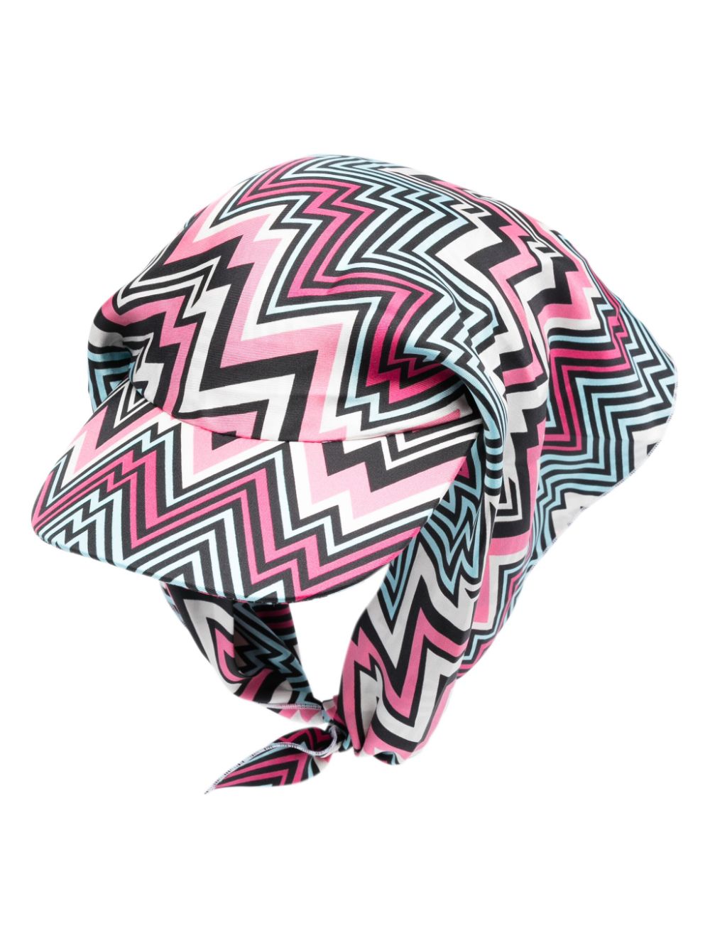 Missoni zigzag-print self-tie silk hat - Pink von Missoni