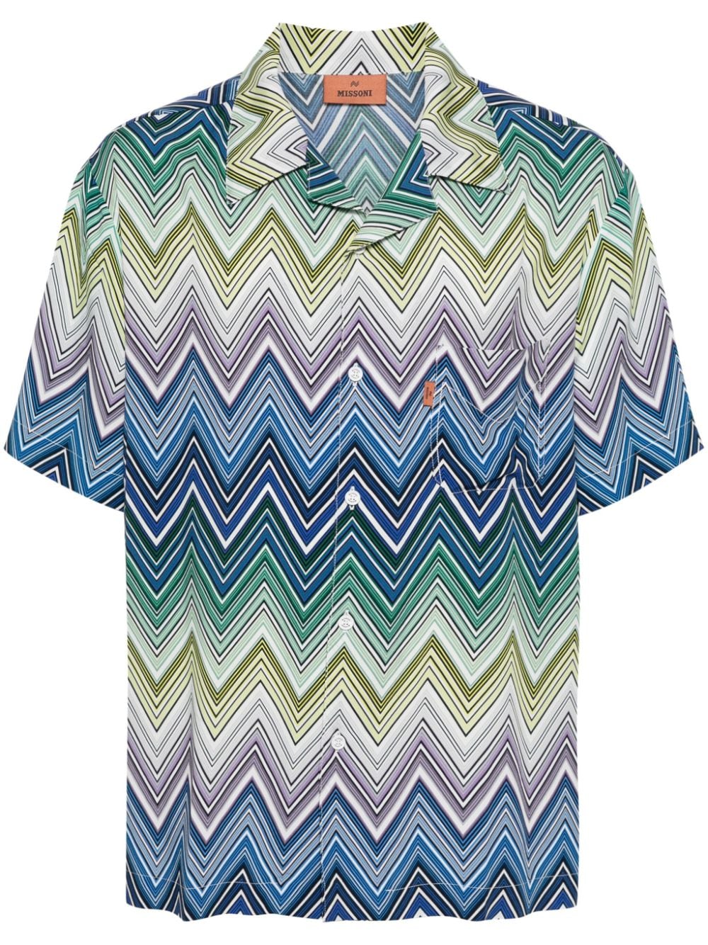 Missoni zigzag short-sleeved shirt - Blue von Missoni