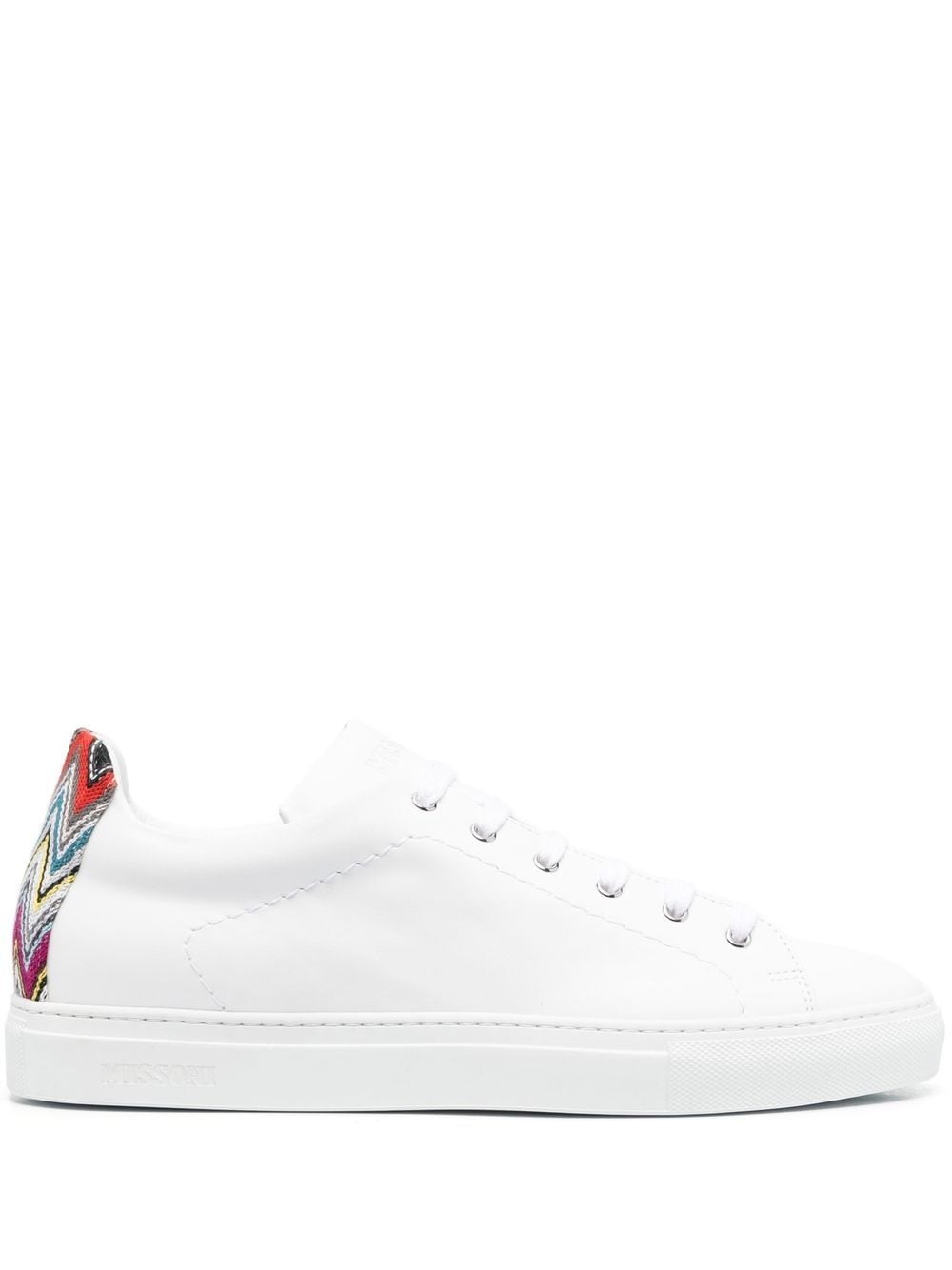 Missoni zigzag-trimmed leather sneakers - White von Missoni