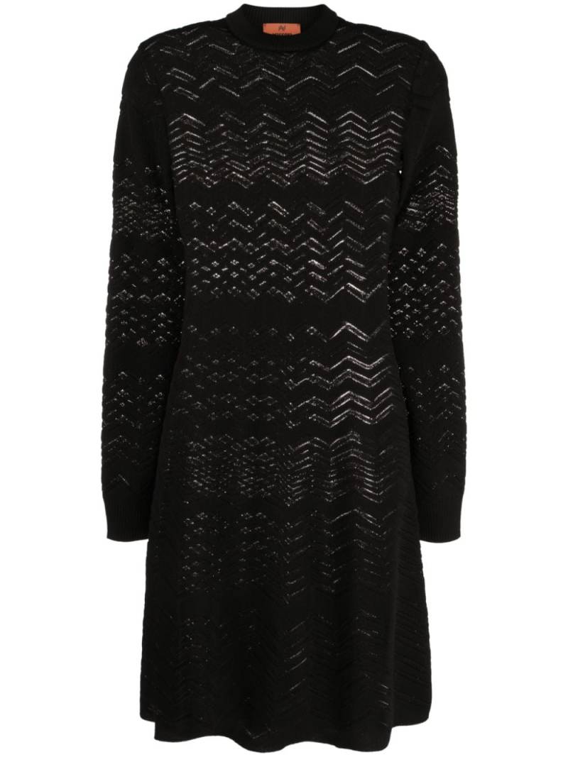 Missoni zigzag crochet-knit dress - Black von Missoni