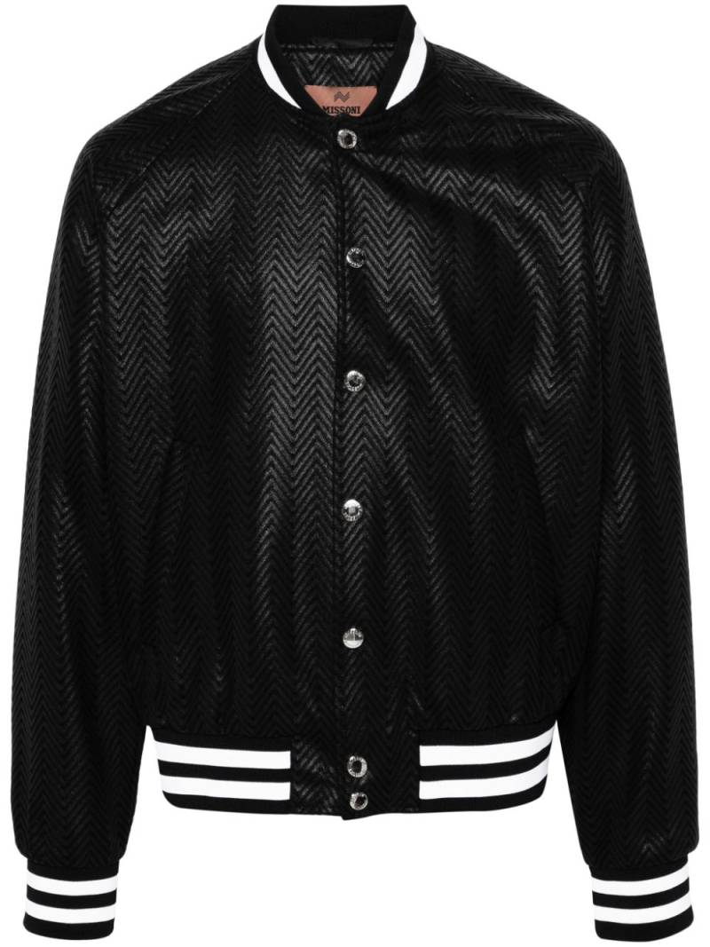 Missoni zigzag-woven bomber jacket - Black von Missoni