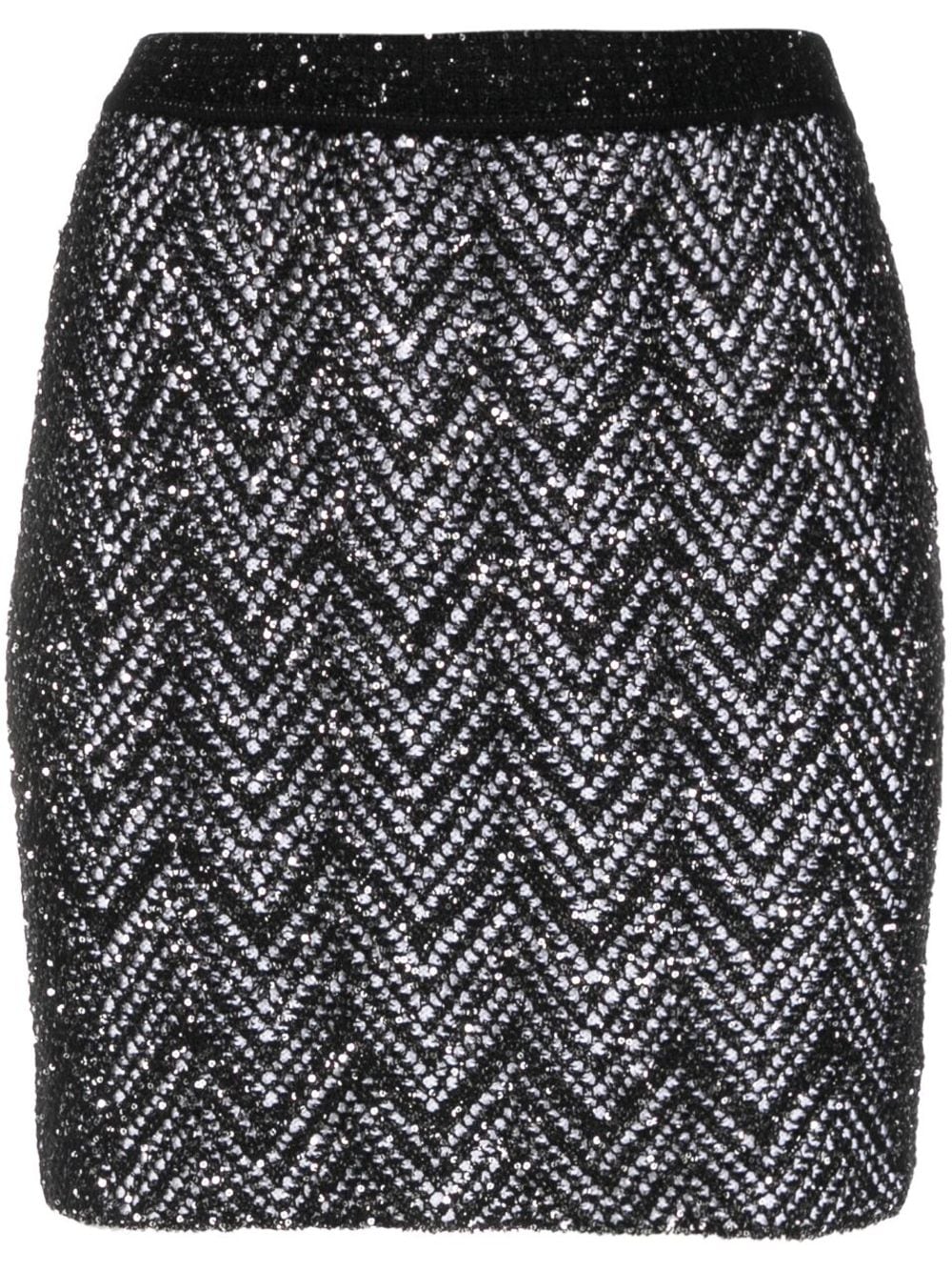 Missoni zigzag woven-design sequin-embellished skirt - Black von Missoni