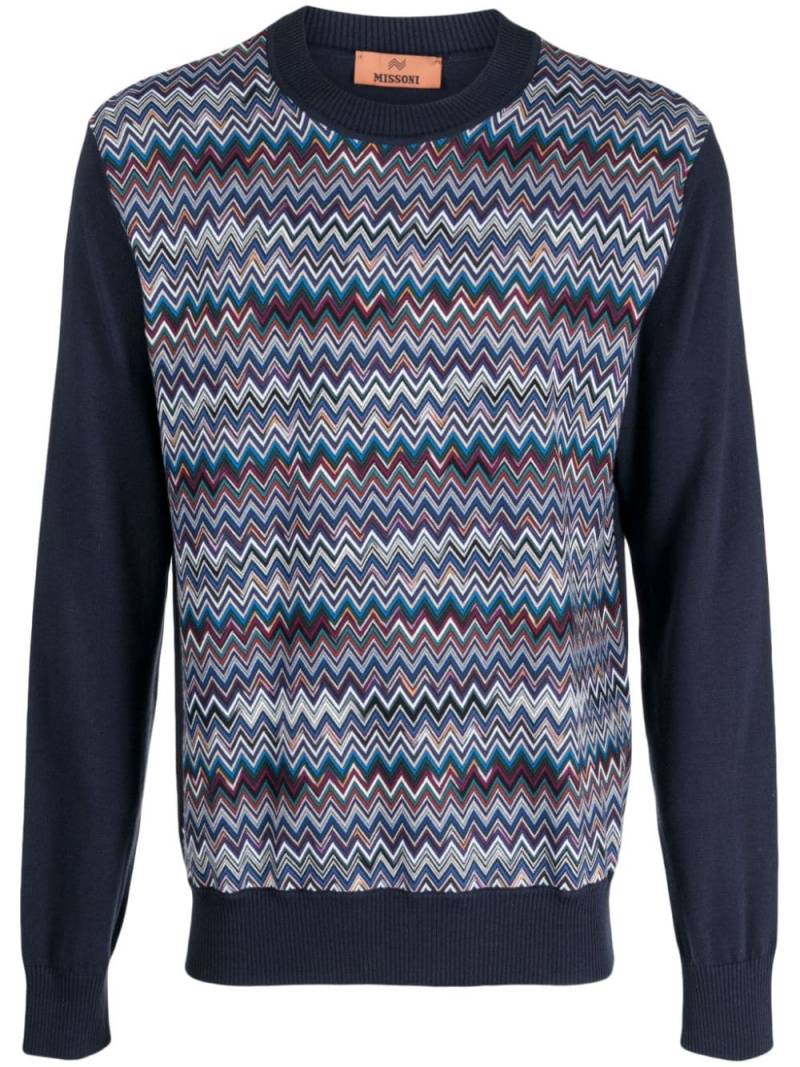 Missoni zigzag-woven jumper - Blue von Missoni