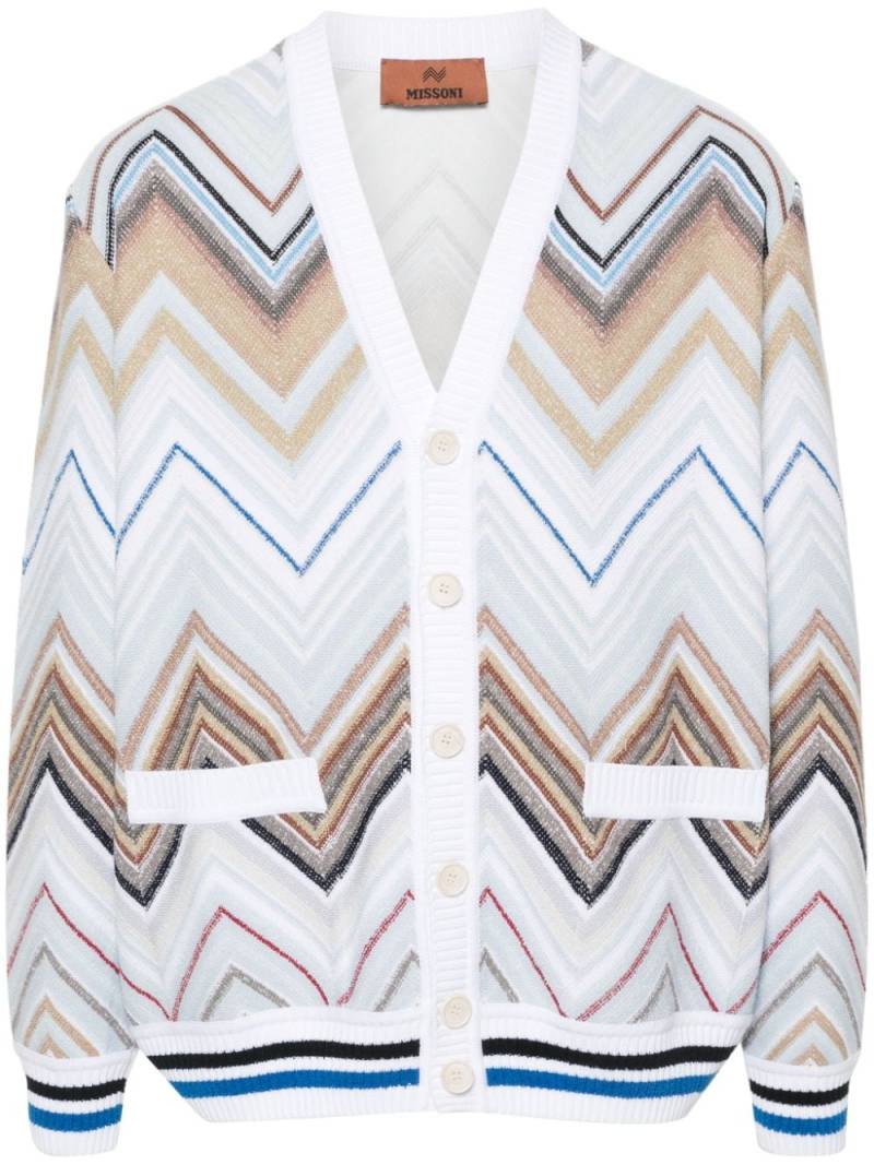 Missoni zigzag-woven knitted cardigan - White von Missoni