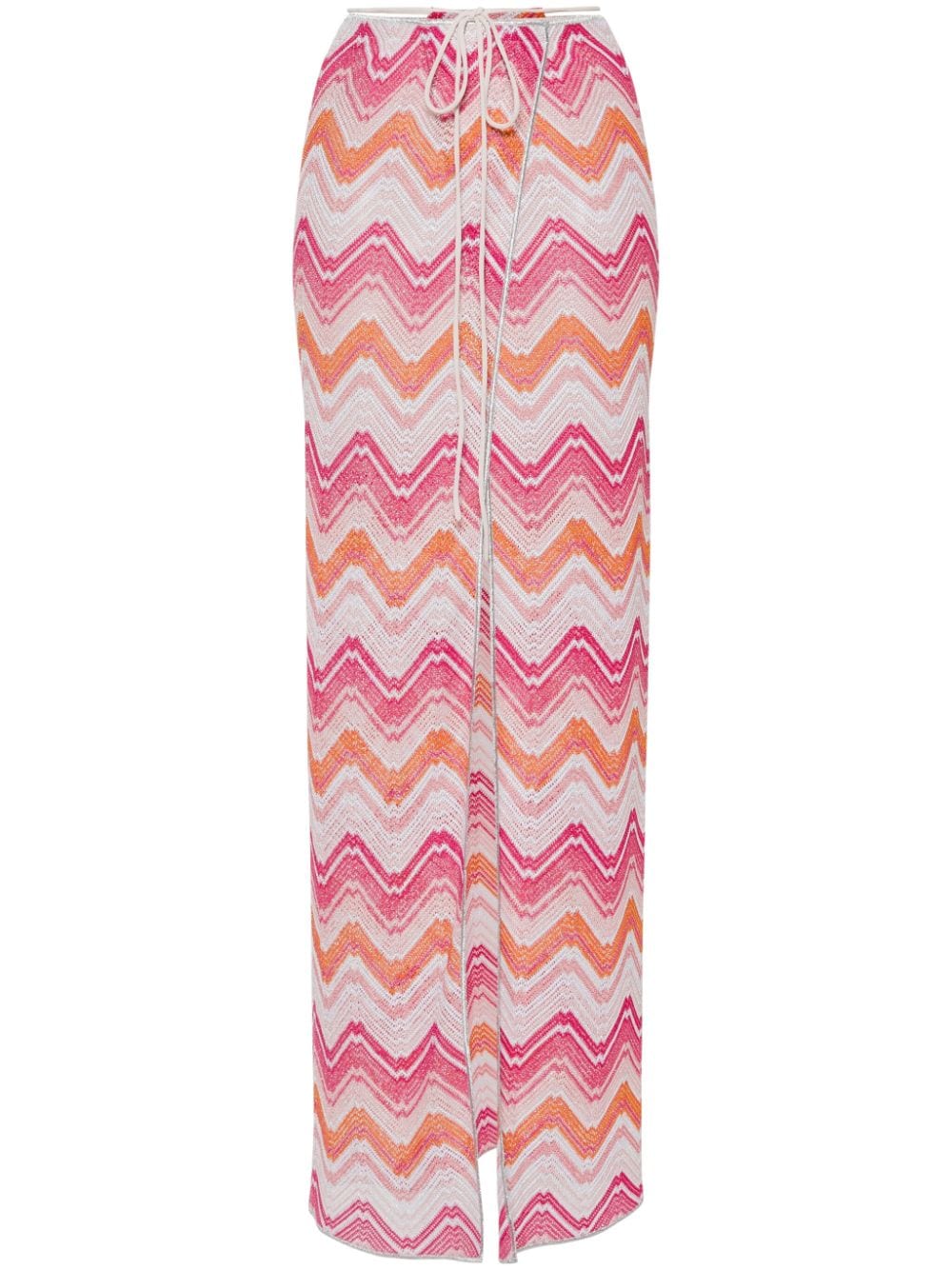 Missoni zigzag-woven knitted long skirt - Pink von Missoni
