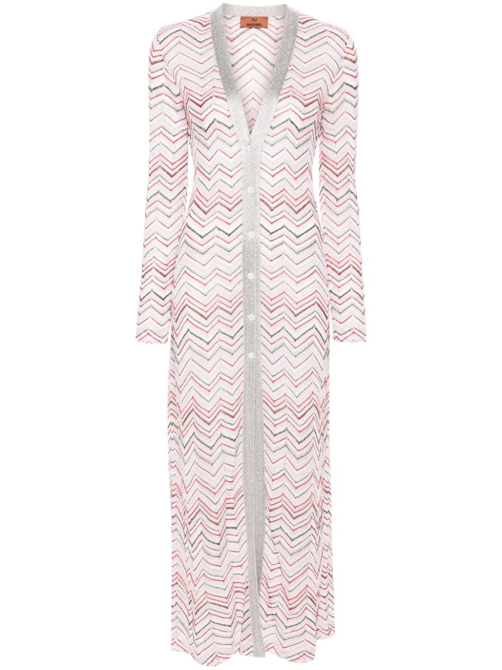 Missoni zigzag-woven long cardigan - Pink von Missoni