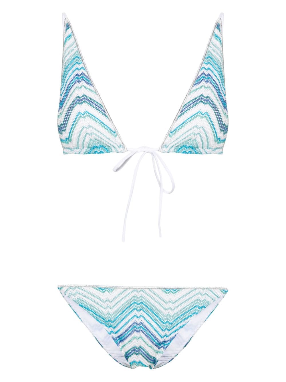 Missoni zigzag-woven lurex bikini - Blue von Missoni