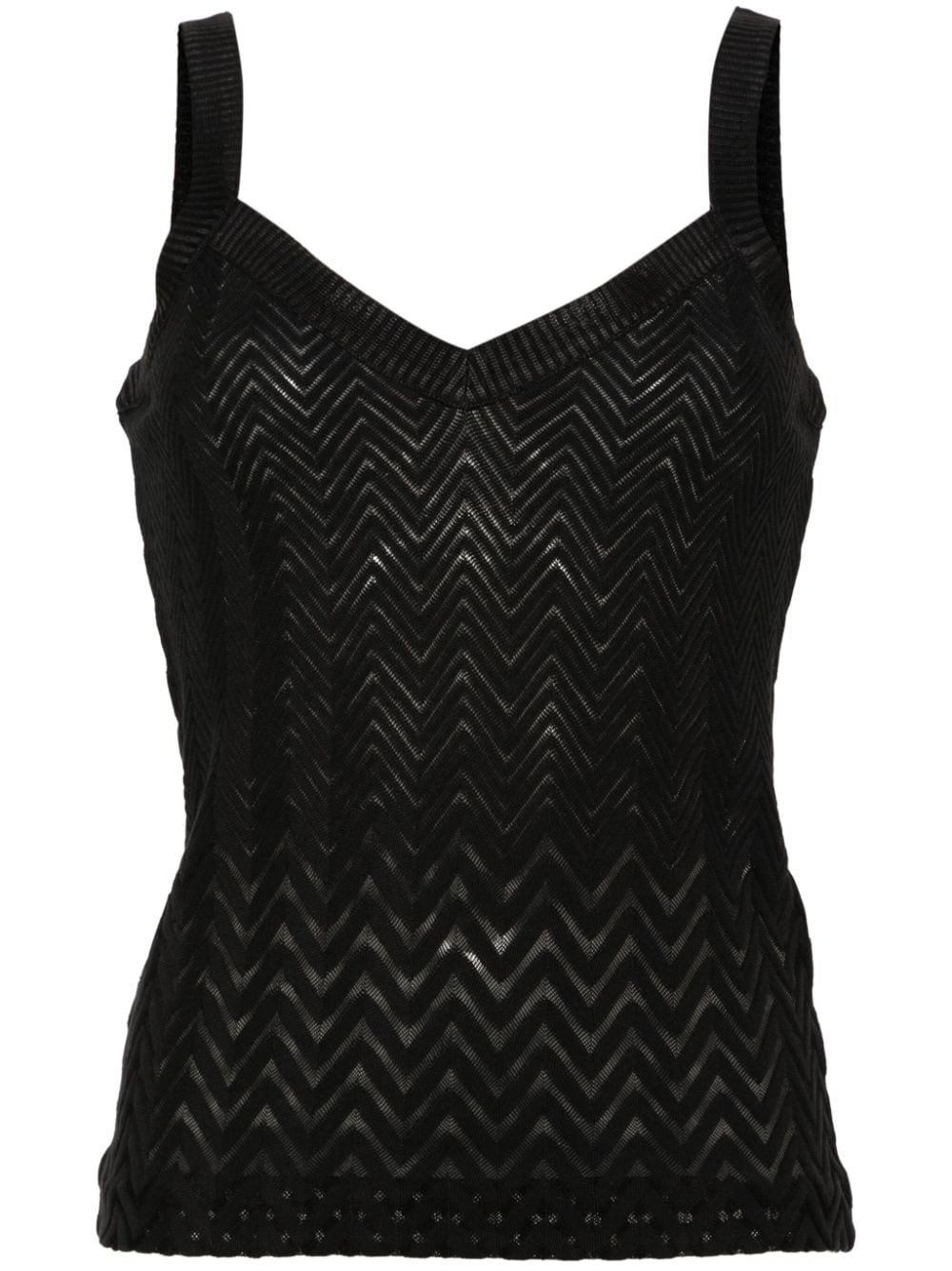 Missoni zigzag-woven mesh-design top - Black von Missoni