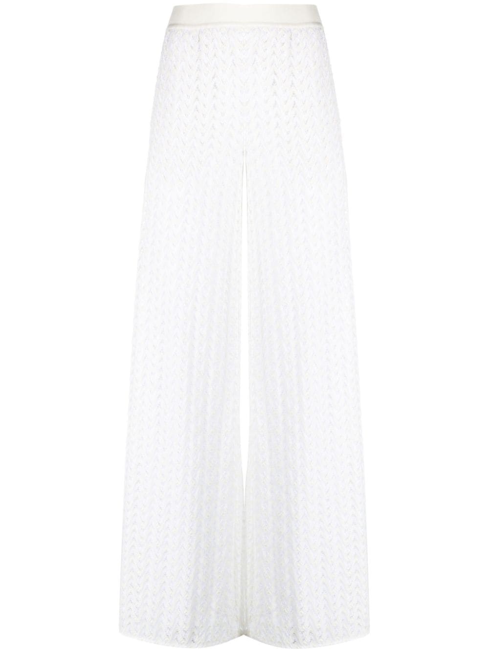 Missoni zigzag-woven palazzo trousers - White von Missoni