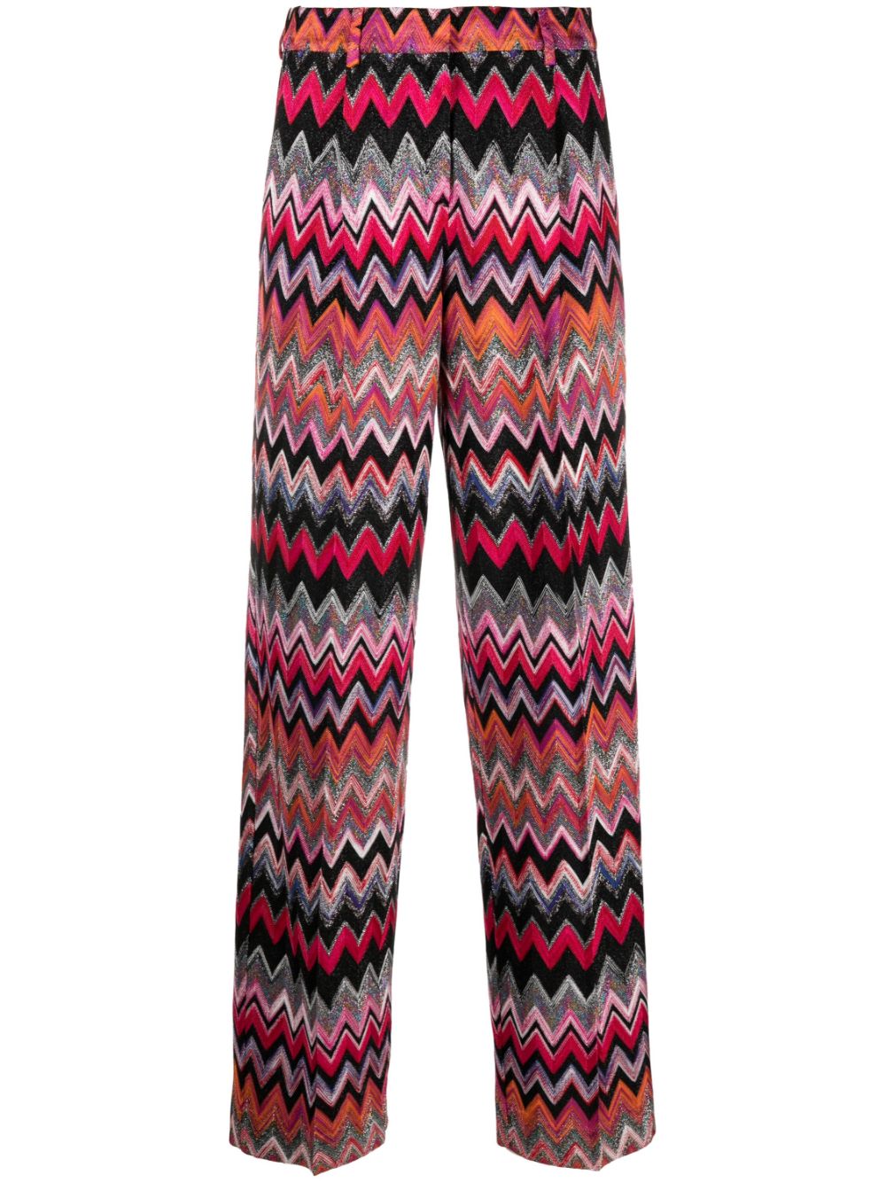 Missoni zigzag woven straight-leg trousers - Black von Missoni