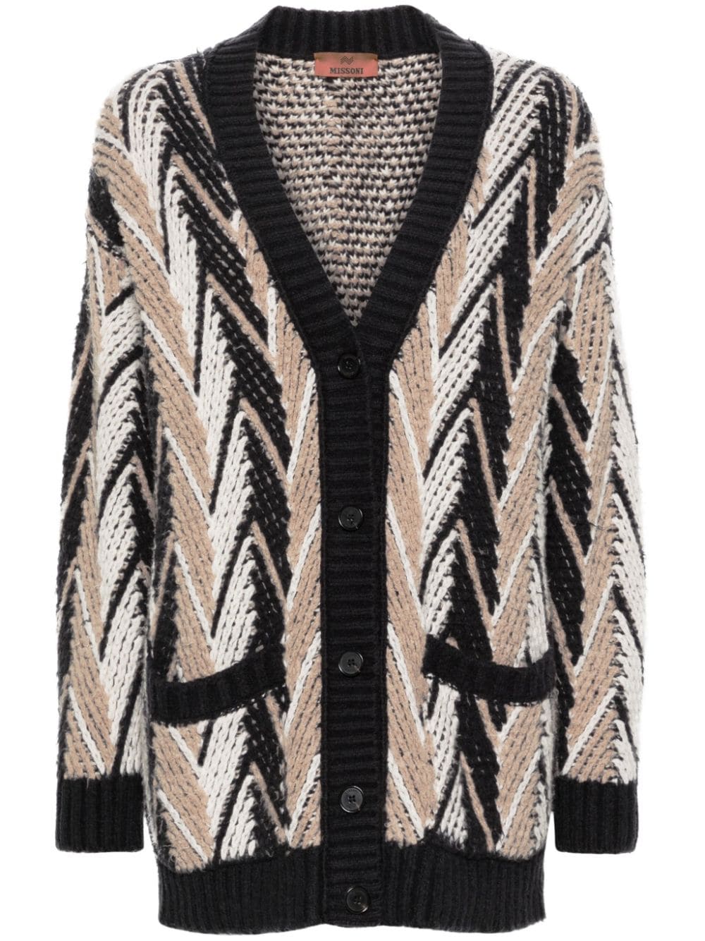 Missoni zigzag-woven wool-blend cardigan - Blue von Missoni