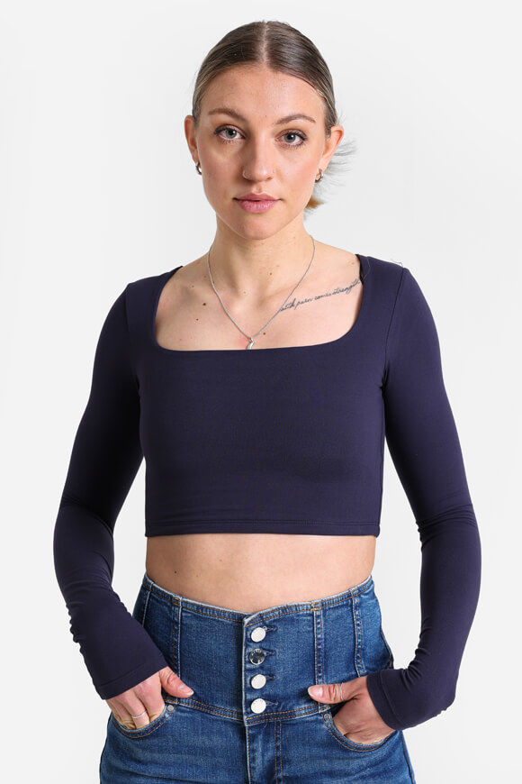 Missue Crop Langarmshirt | Dunkel Navy | Damen  | XS von Missue